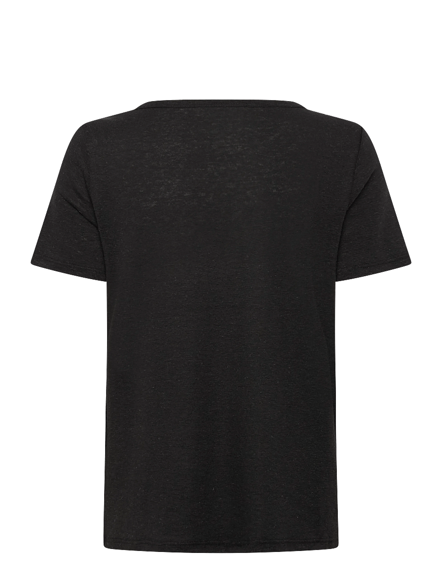 Object - OBJTHEA S/S RE V-NECK TOP NOOS - t-shirts - black - 1