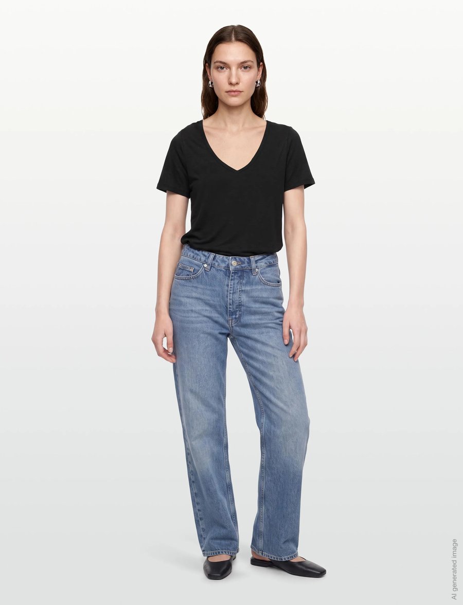 Object - OBJTHEA S/S RE V-NECK TOP NOOS - t-shirts - black - 0