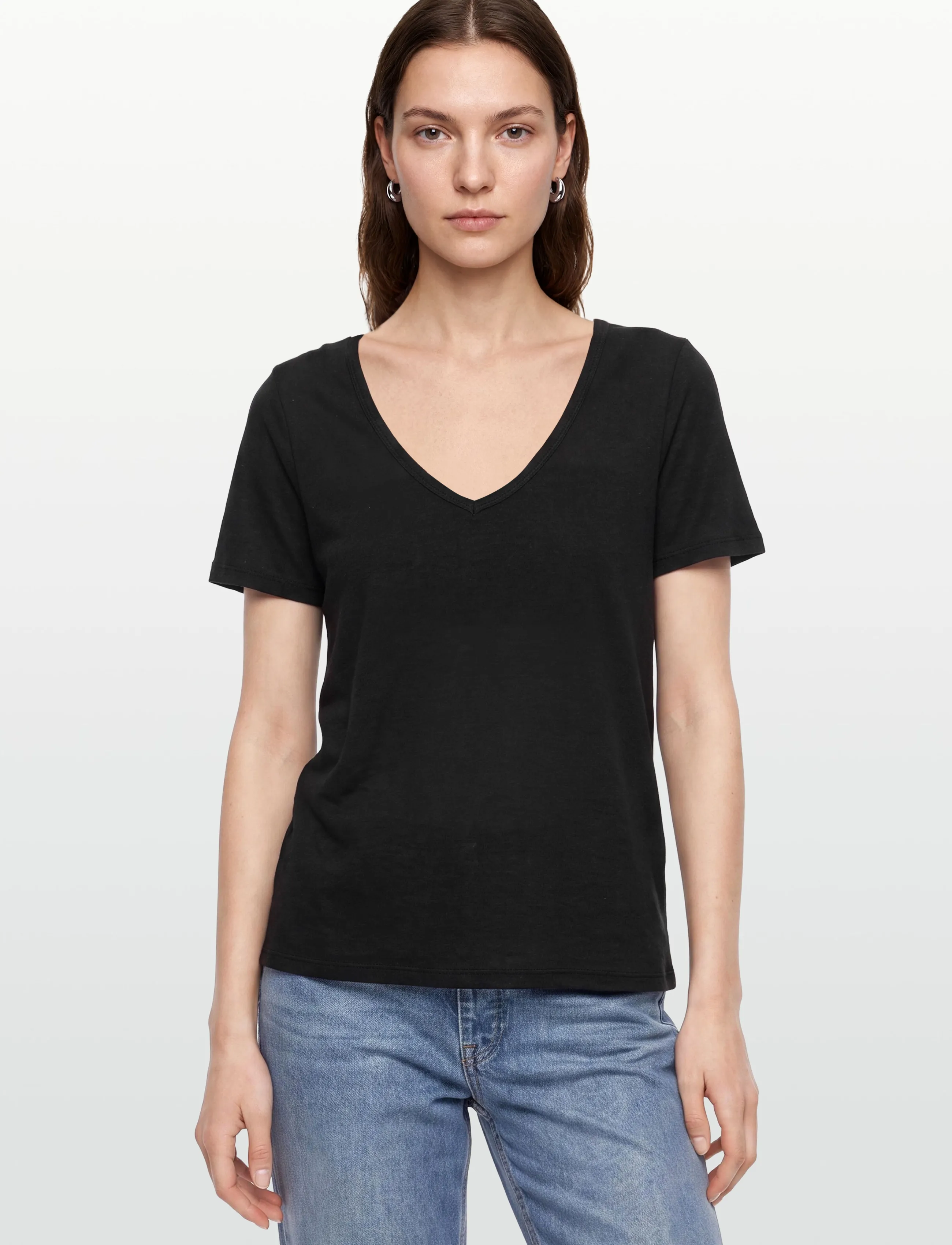 Object - OBJTHEA S/S RE V-NECK TOP NOOS - t-shirts - black - 3