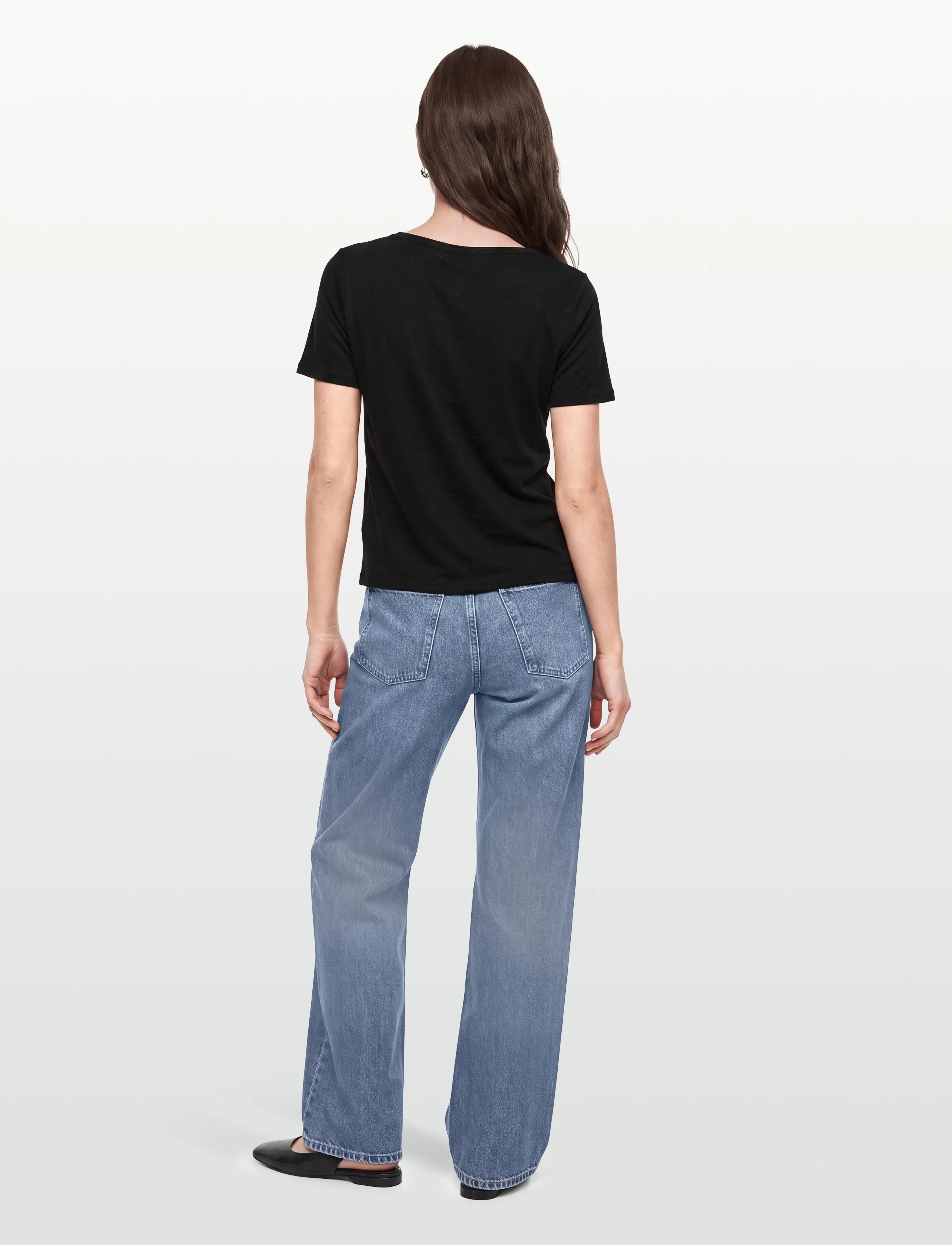 Object - OBJTHEA S/S RE V-NECK TOP NOOS - t-shirts - black - 4