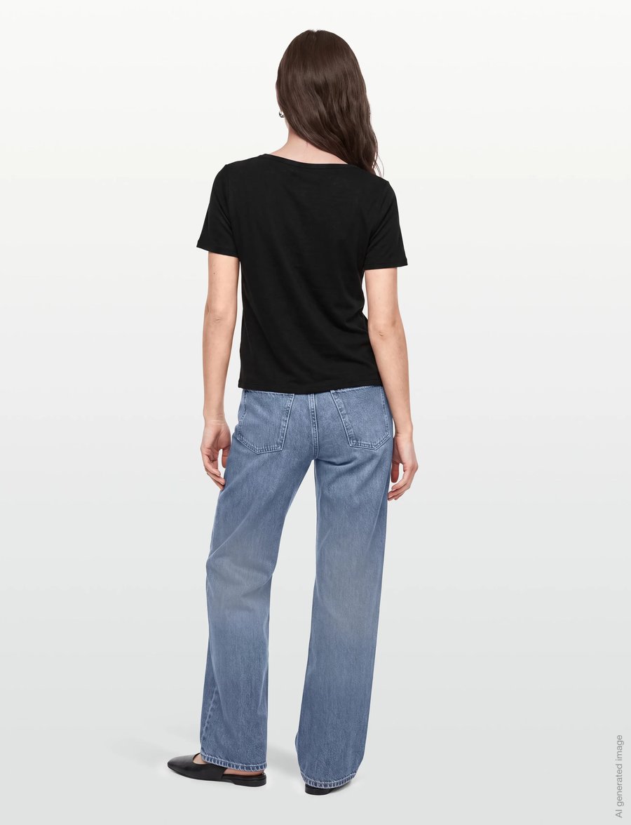 Object - OBJTHEA S/S RE V-NECK TOP NOOS - t-shirts - black - 4