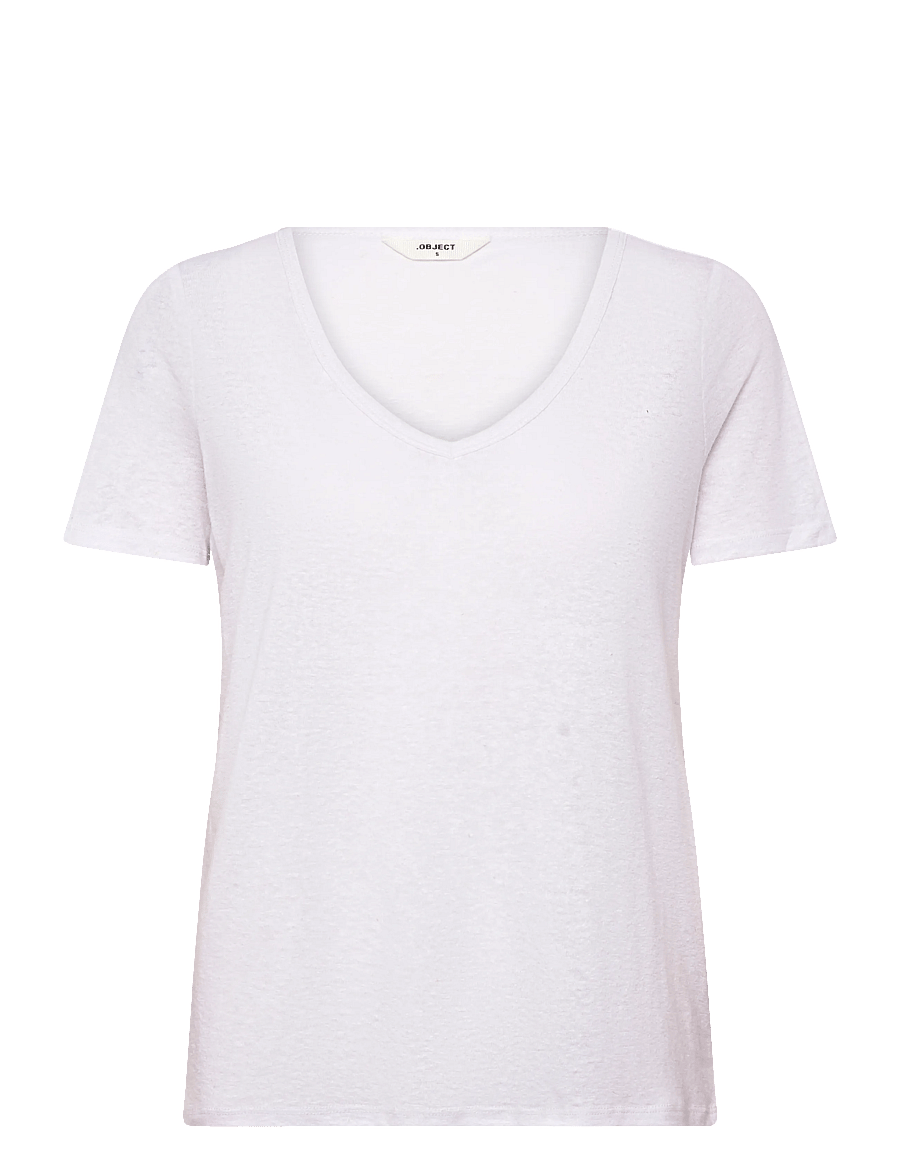 Object - OBJTHEA S/S RE V-NECK TOP NOOS - t-shirts - white - 1