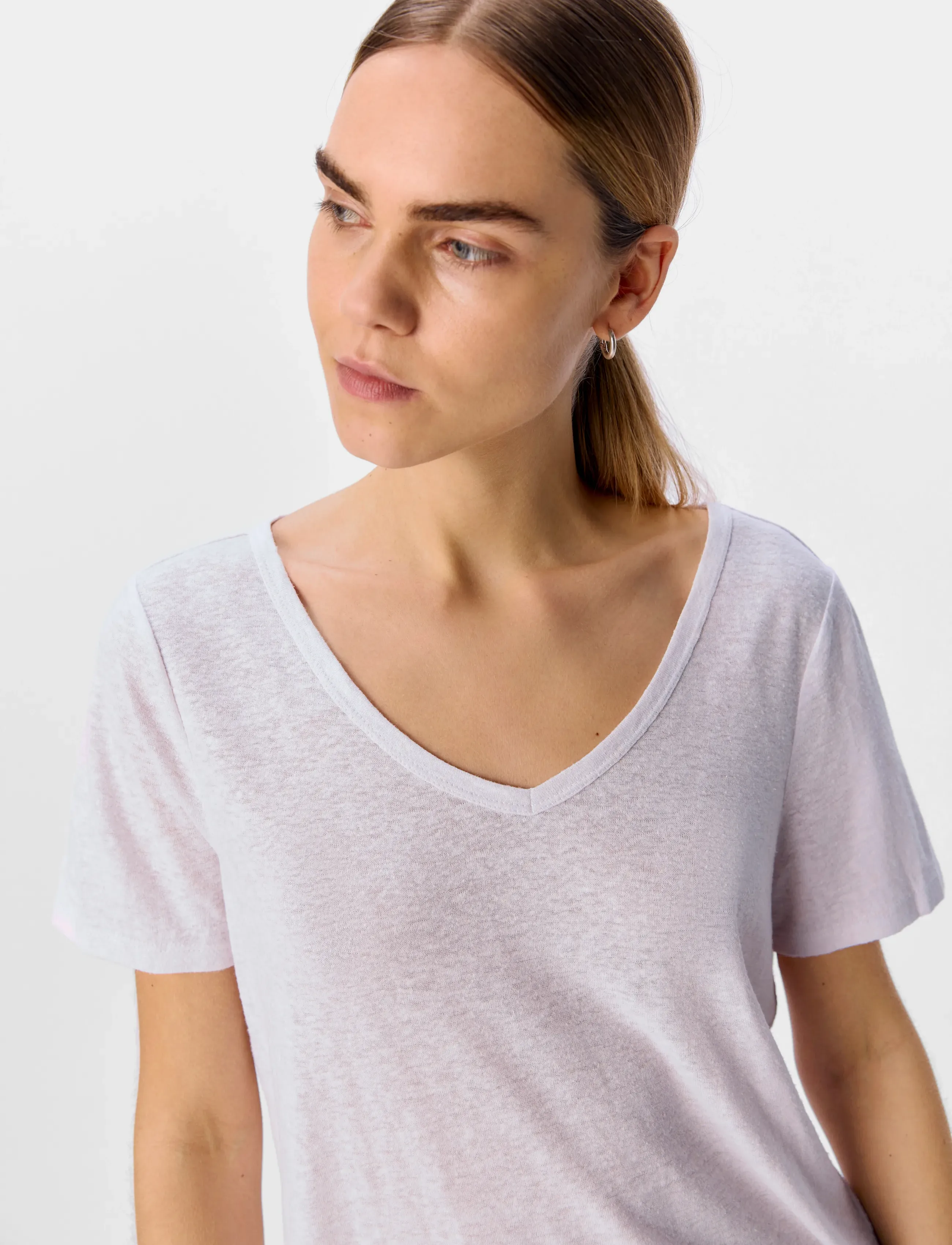 Object - OBJTHEA S/S RE V-NECK TOP NOOS - laveste priser - white - 5
