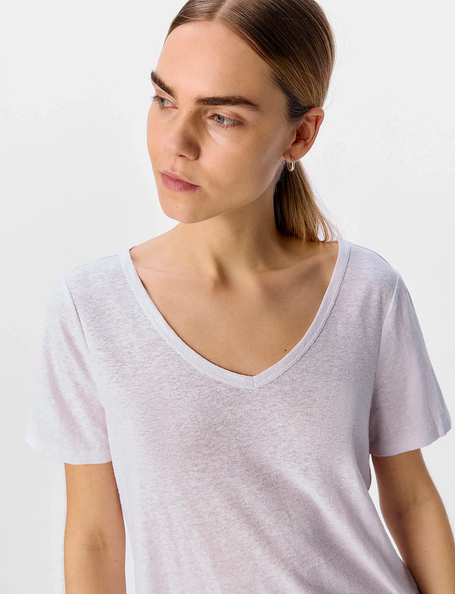 Object - OBJTHEA S/S RE V-NECK TOP NOOS - t-shirts - white - 5