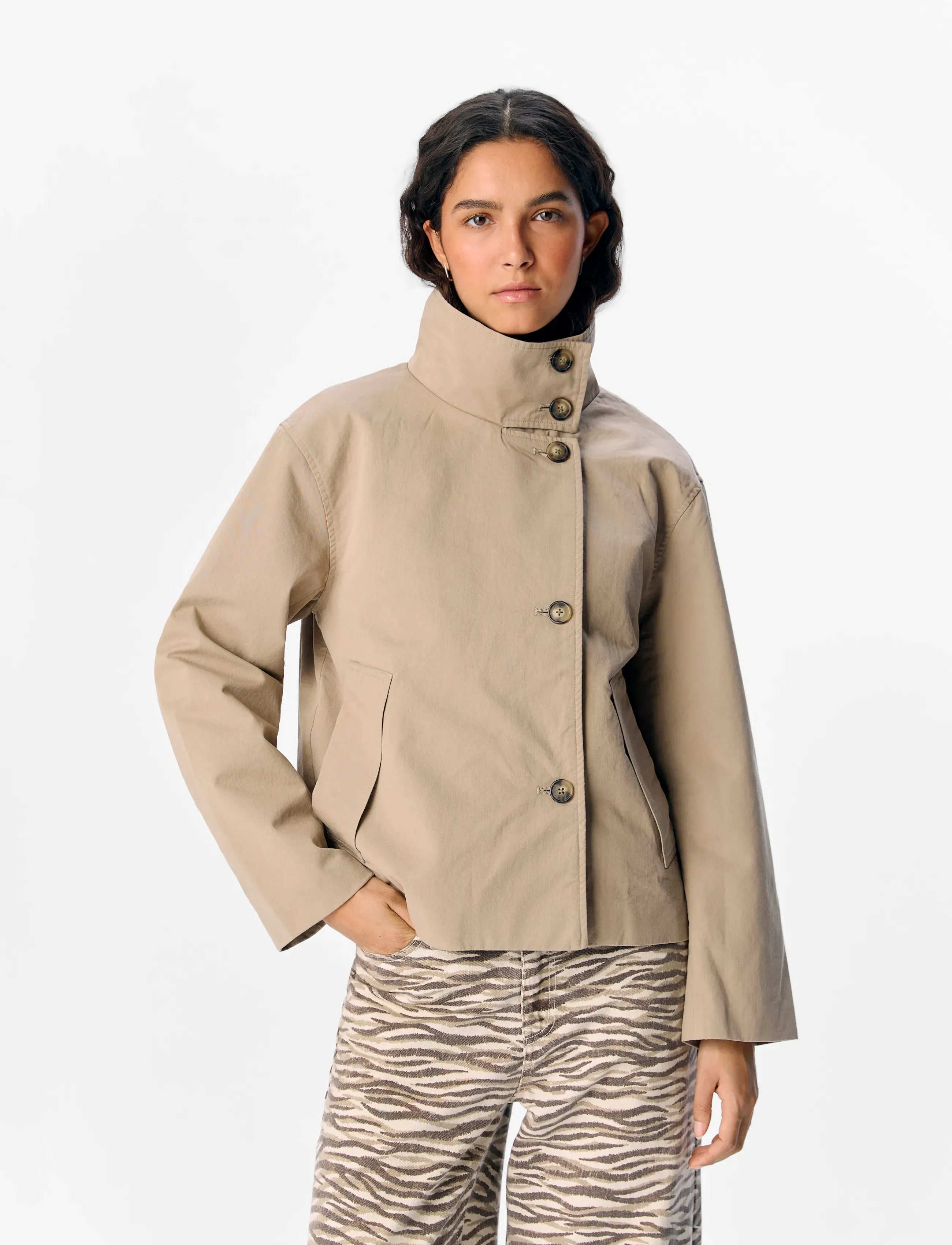 Object OBJGRO RE SHORT JACKET NOOS - Riided - DESERT TAUPE / beige
