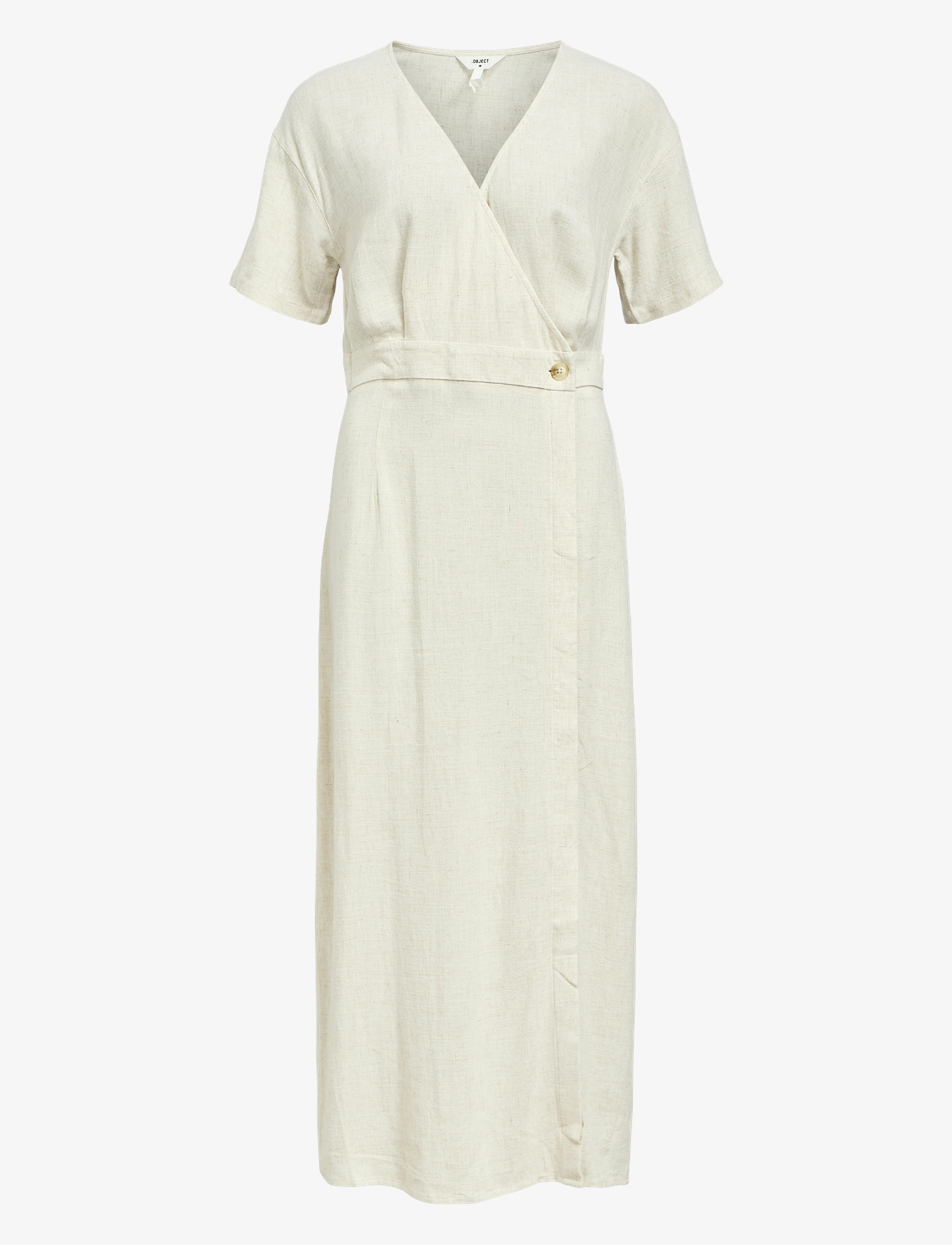 OBJECT Objsanne S/S Re Ankle Kleid Div Cream - 34 - Damen