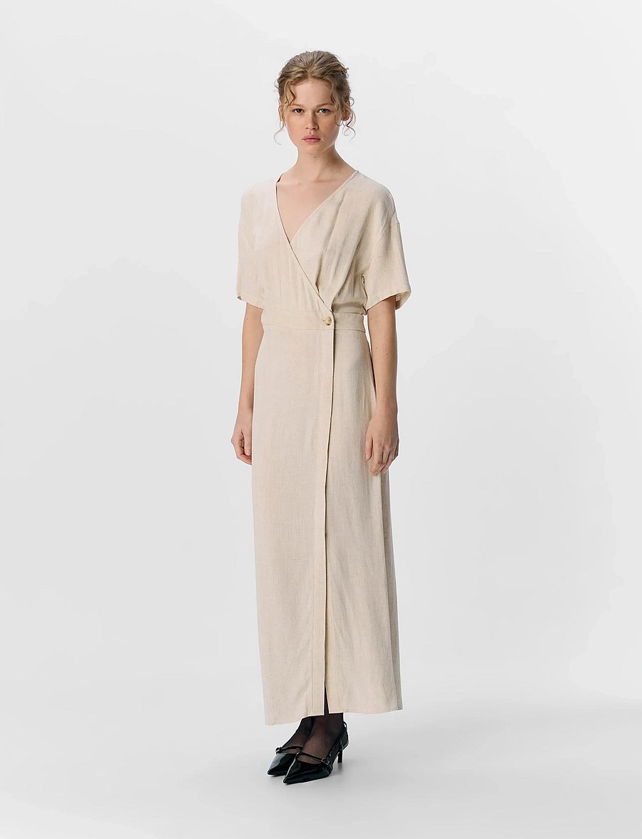 Object - OBJSANNE S/S RE ANKLE DRESS DIV - sommerkleider - sandshell - 0