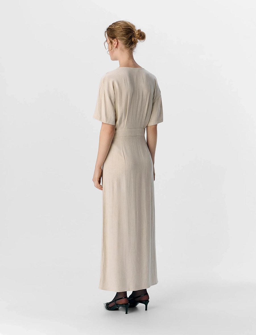 Object - OBJSANNE S/S RE ANKLE DRESS DIV - sommerkleider - sandshell - 2