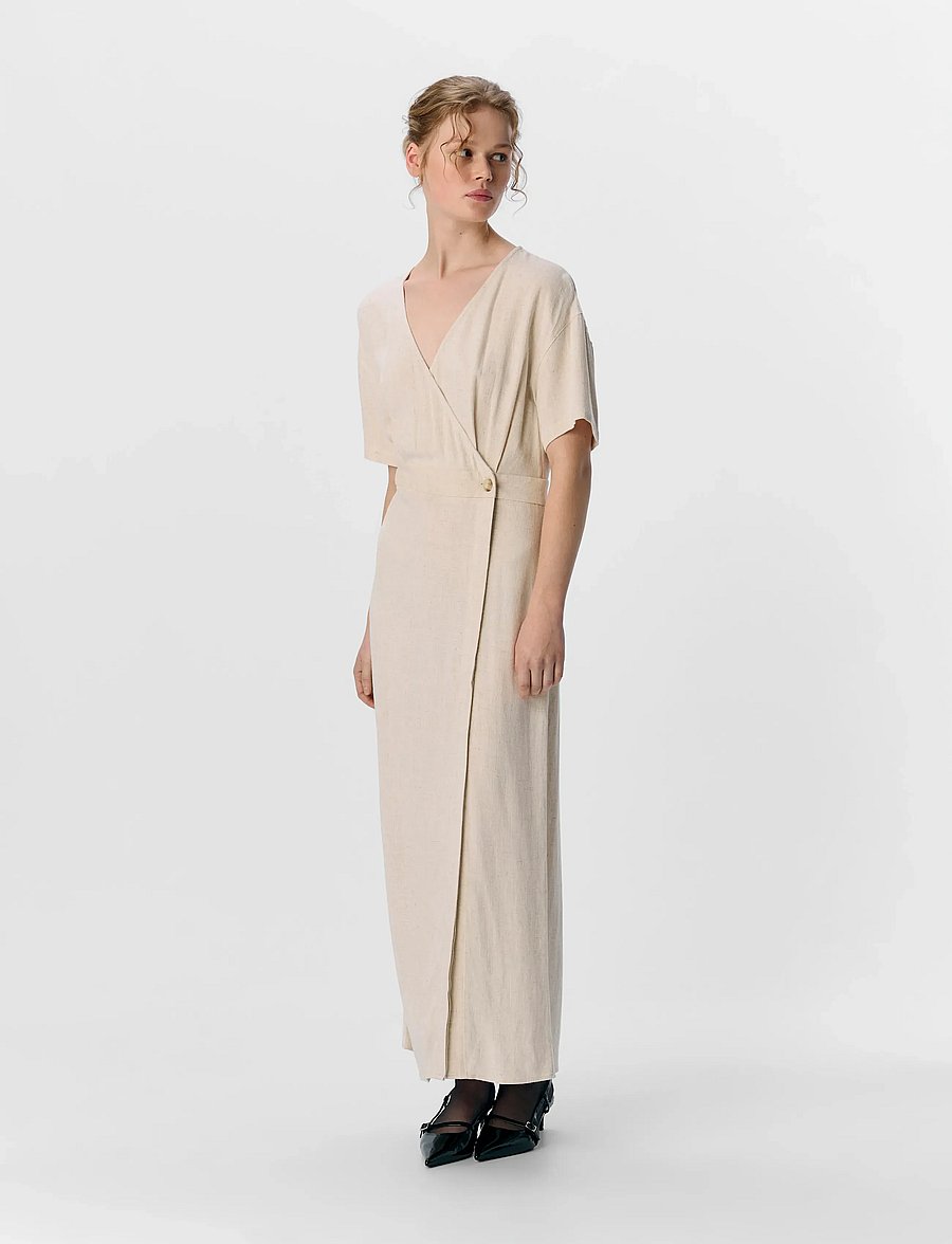 Object - OBJSANNE S/S RE ANKLE DRESS DIV - sommerkleider - sandshell - 3