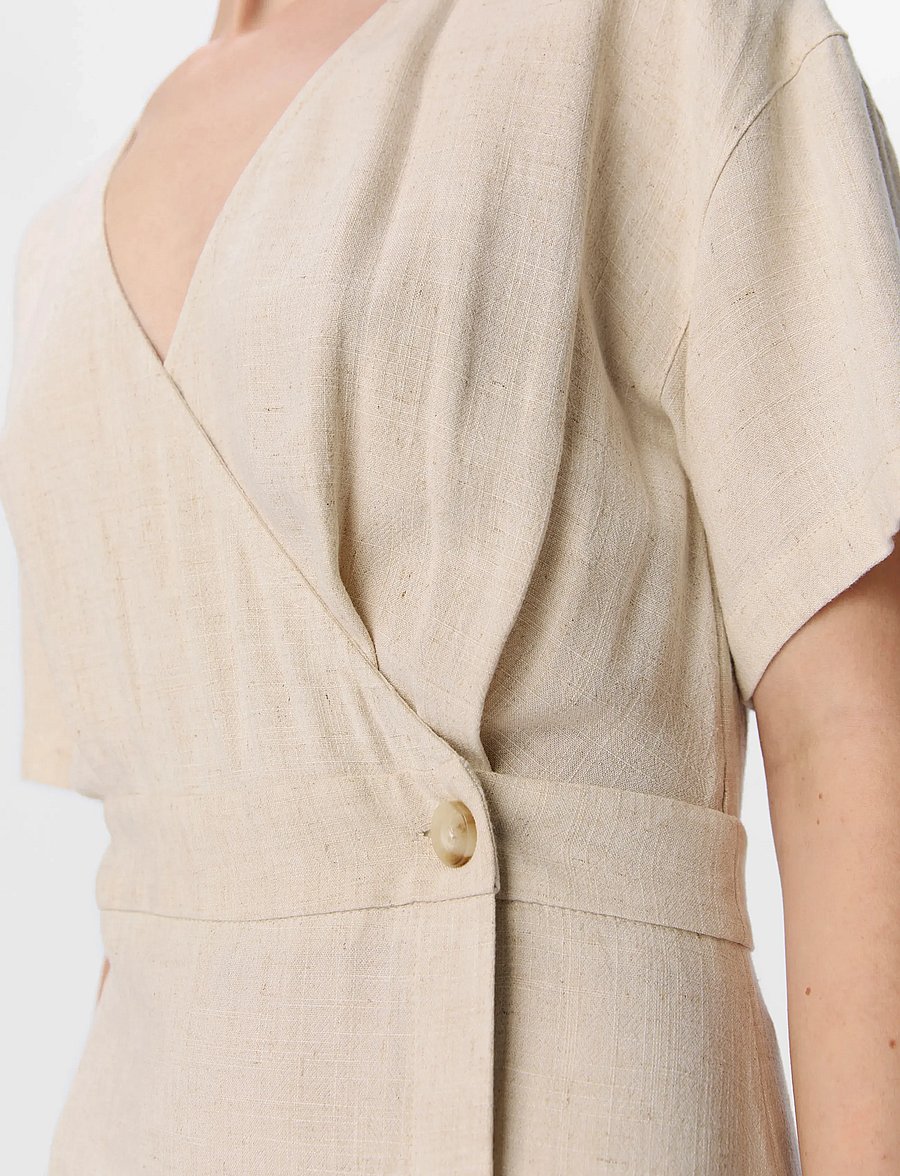 Object - OBJSANNE S/S RE ANKLE DRESS DIV - sommerkleider - sandshell - 4