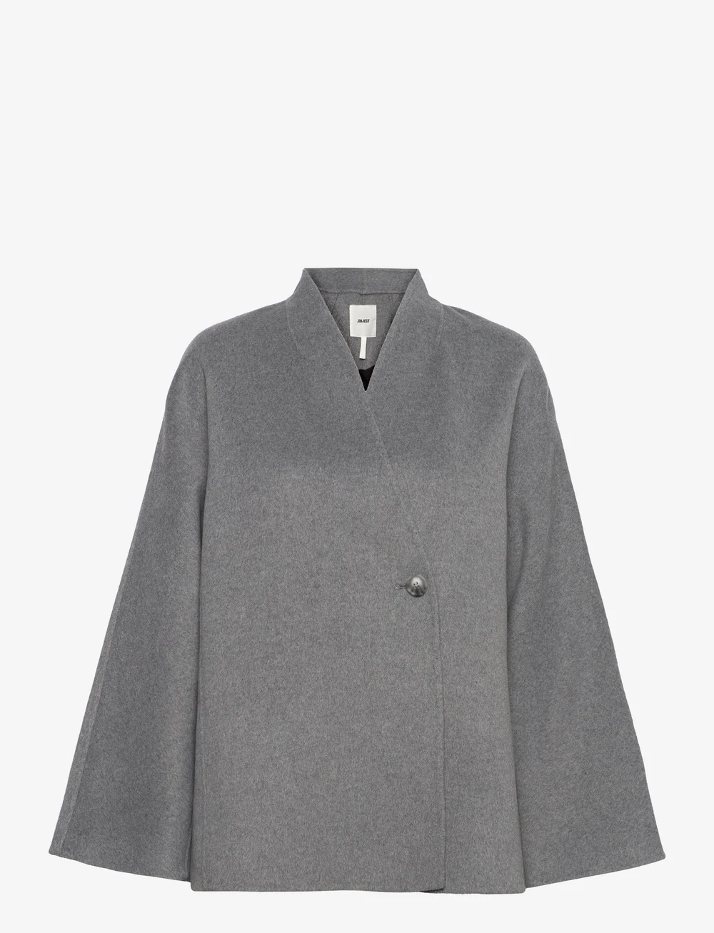 Object - OBJLINN L/S OZ OPEN JACKET DIV - wool jackets - medium grey melange - 1