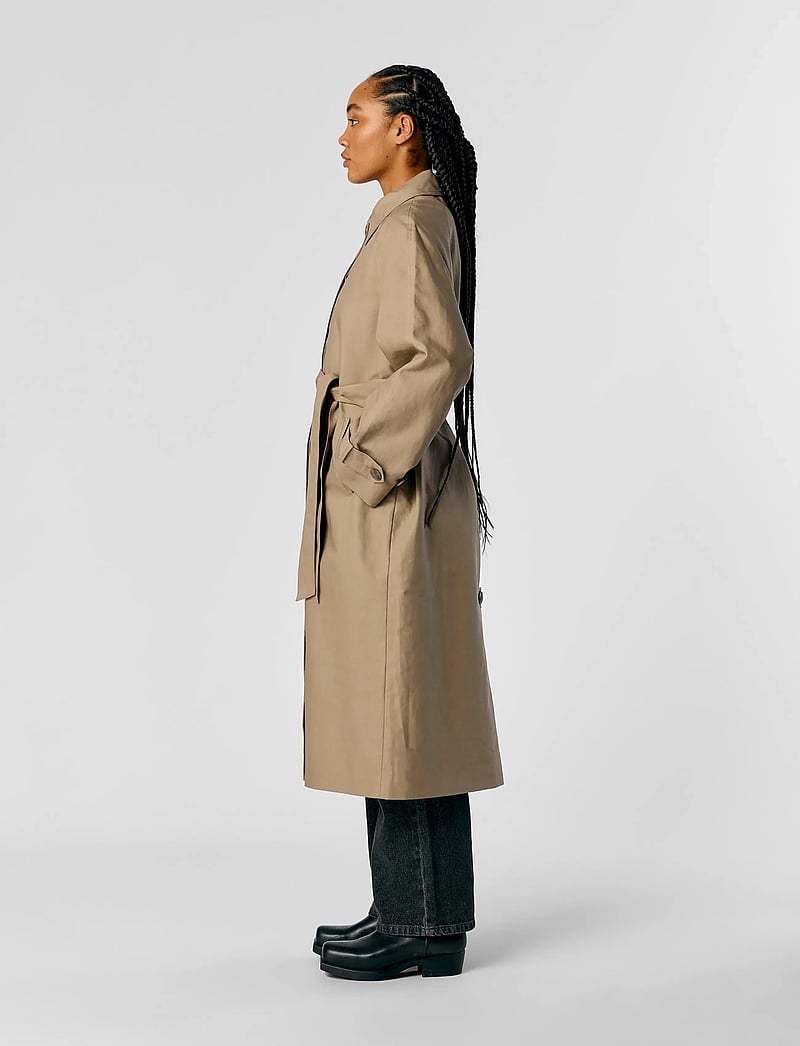 Object - OBJVEGA L/S RE LONG COAT NOOS - trenchcoats - desert taupe - 3