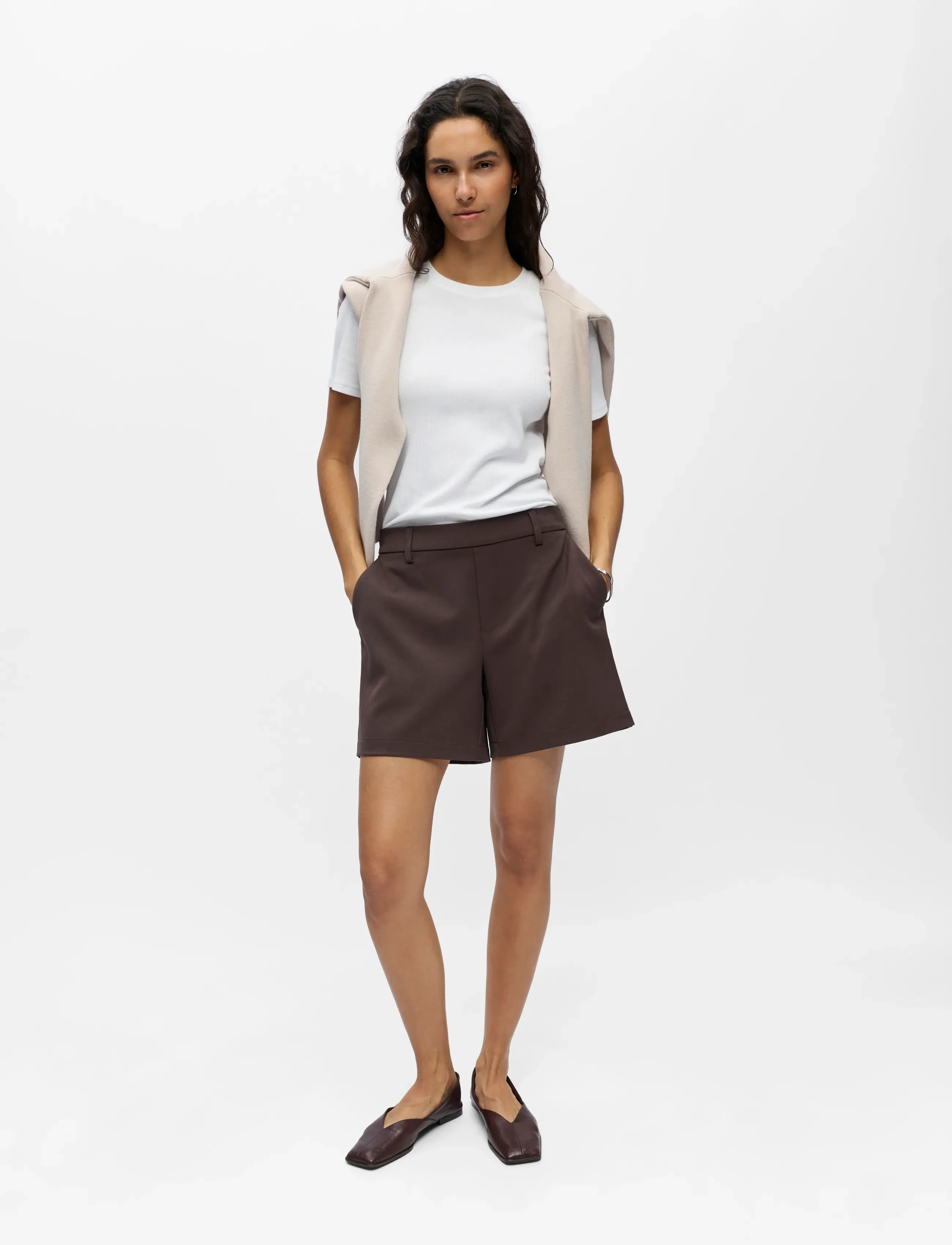 Object - OBJLISA MW RE SHORTS NOOS - lühikesed vabaajapüksid - seal brown - 4