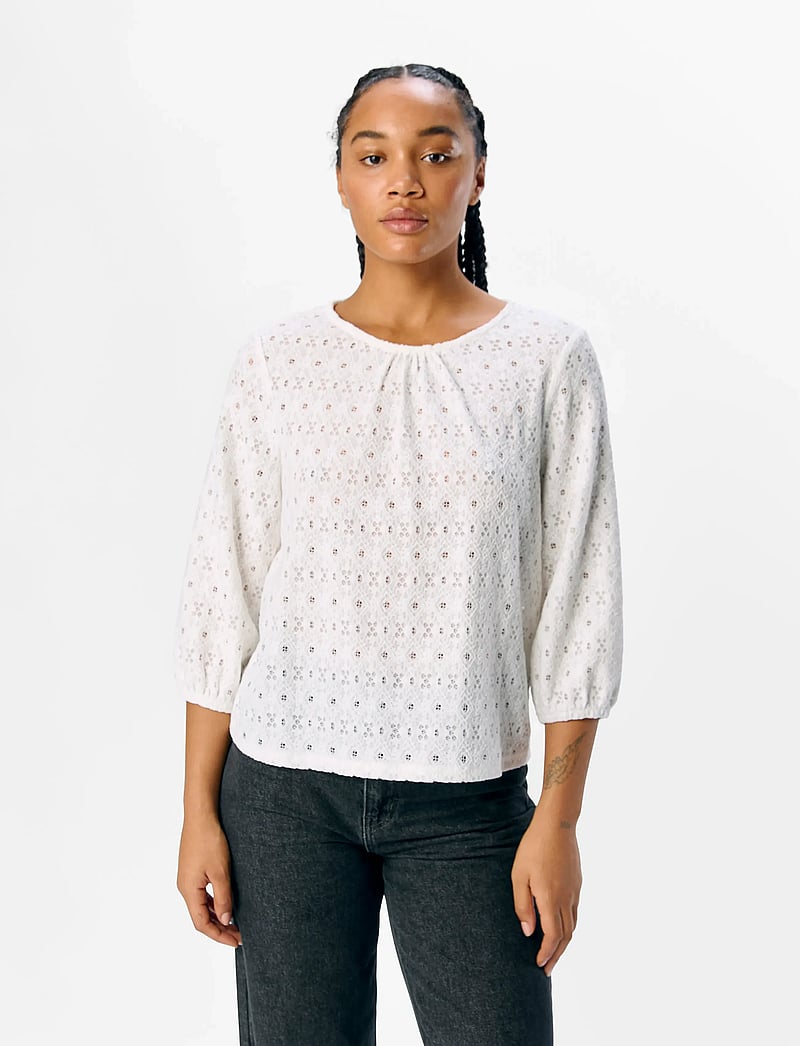 Object - OBJLAILA 3/4 RE TOP NOOS - langermede bluser - cloud dancer - 0