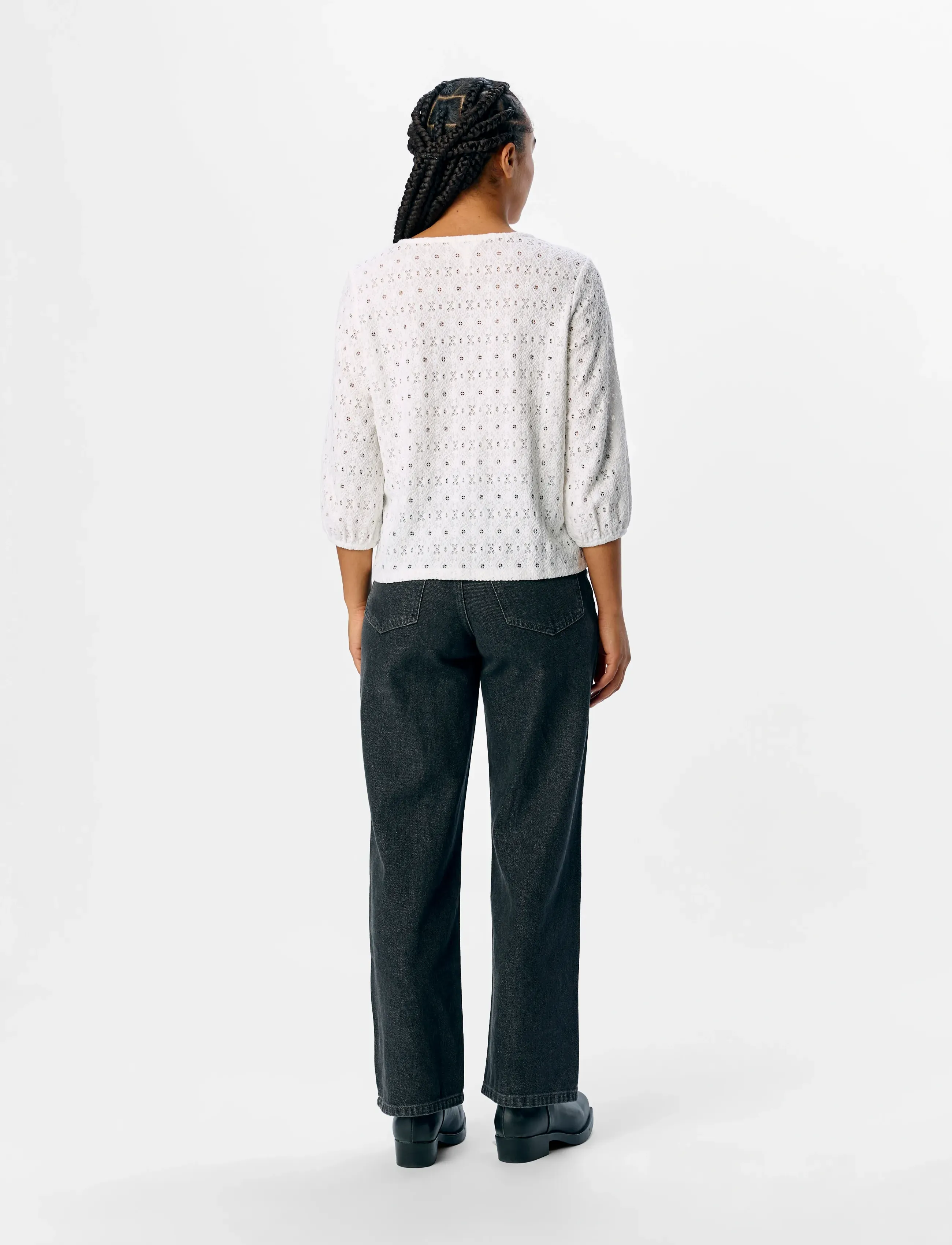 Object - OBJLAILA 3/4 RE TOP NOOS - blouses à manches longues - cloud dancer - 2