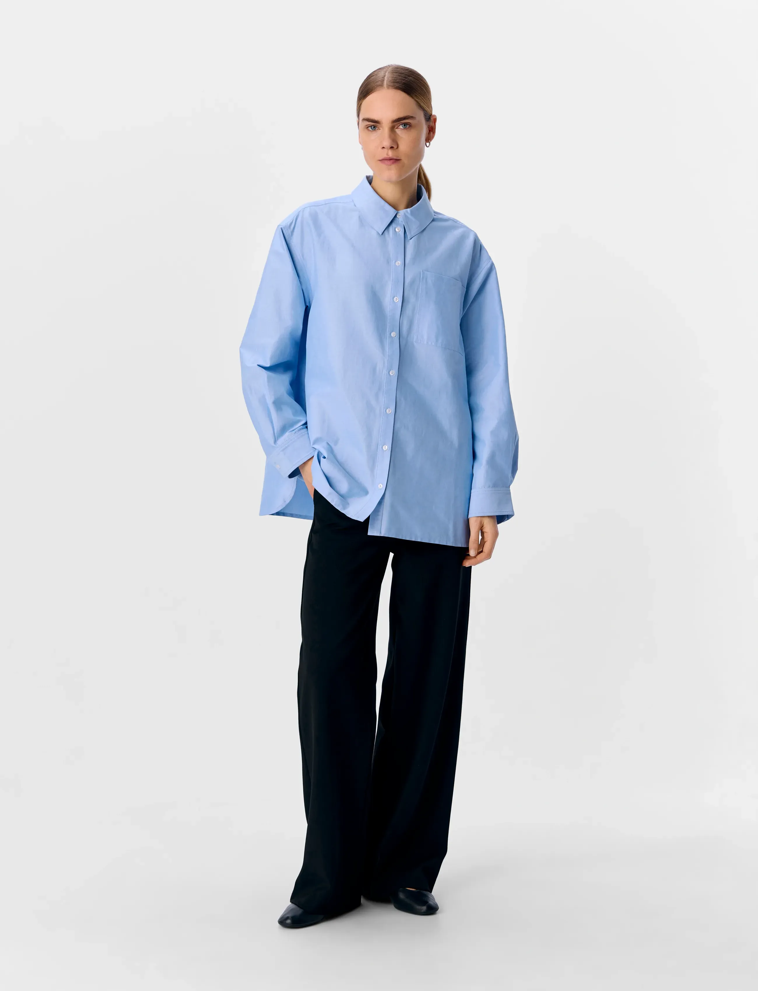 Object - OBJZANE LO L/S SHIRT CC2 SS - langärmlige hemden - cornflower blue - 4