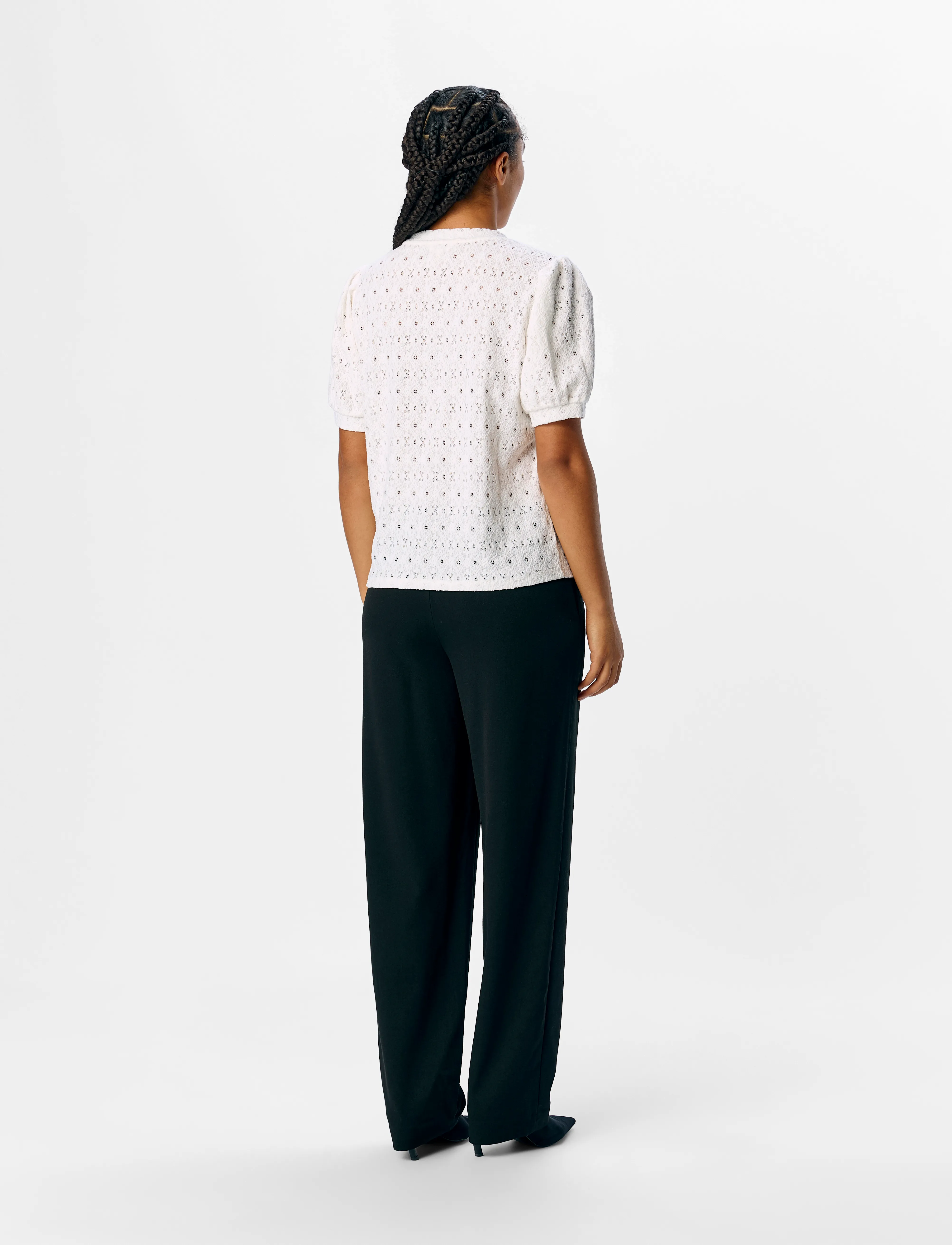 Object - OBJLAILA S/S RE TOP NOOS - kurzämlige blusen - cloud dancer - 2