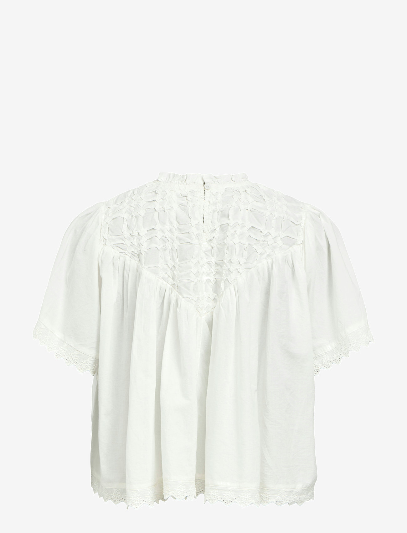 Object - OBJLENIA LO S/S TOP CC2 SS - kurzämlige blusen - cloud dancer - 1