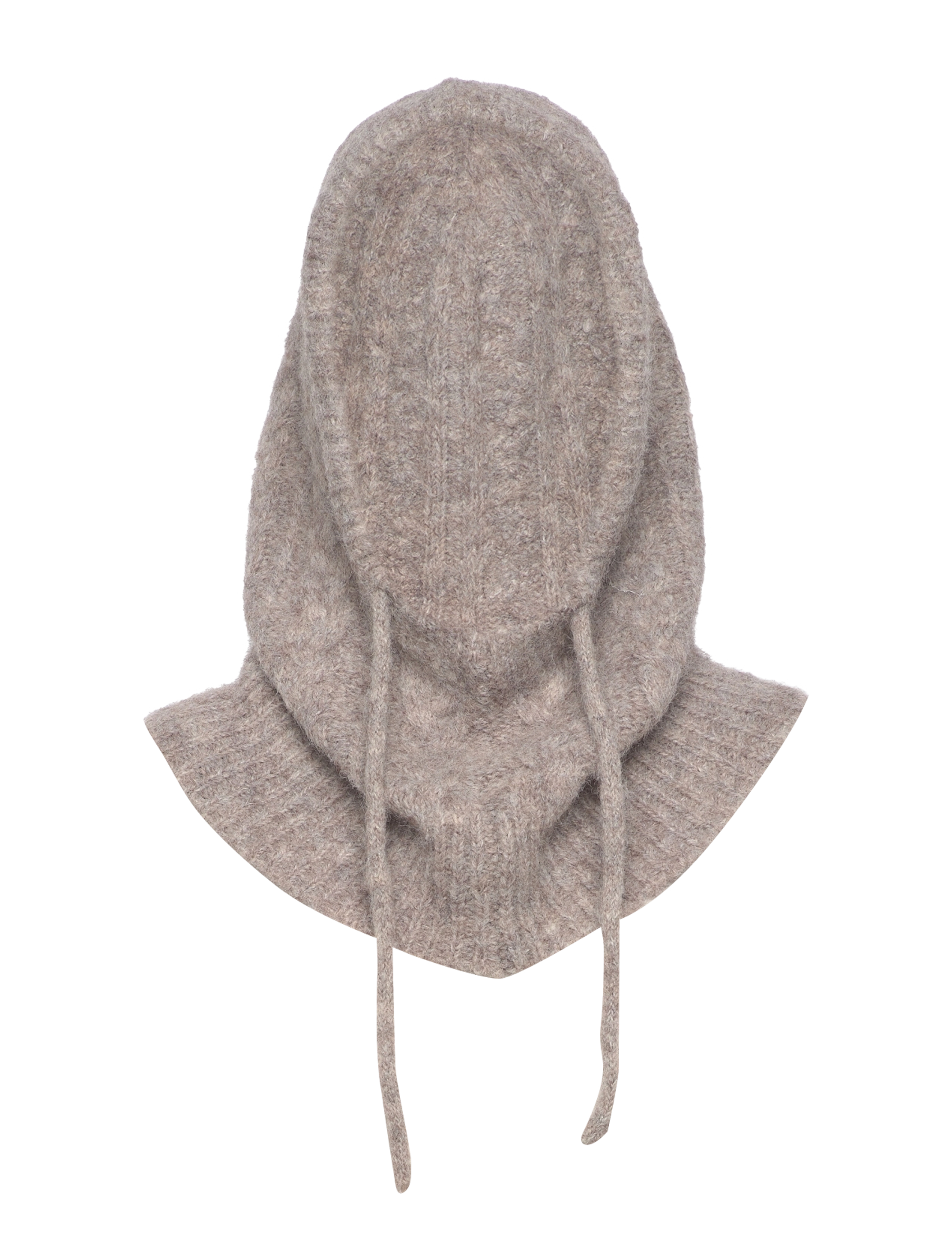 Object OBJMILU CABLE KNIT BALACLAVA NOOS - Hats & Caps - HUMUS / grey