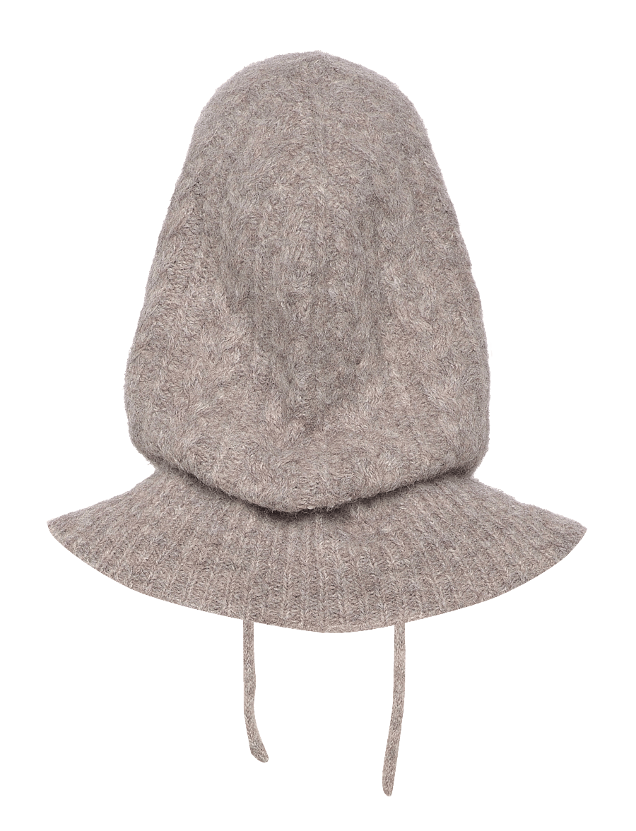Object - OBJMILU CABLE KNIT BALACLAVA NOOS - balaclava - humus - 2
