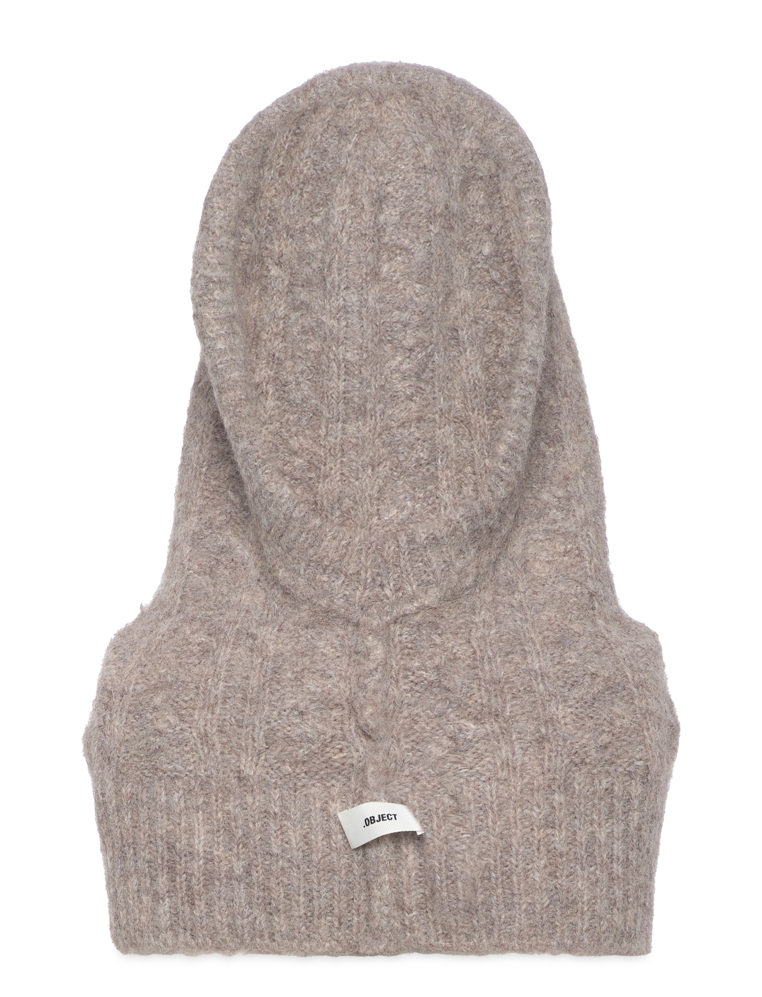 Object - OBJMILU CABLE KNIT BALACLAVA NOOS - lowest prices - humus - 2
