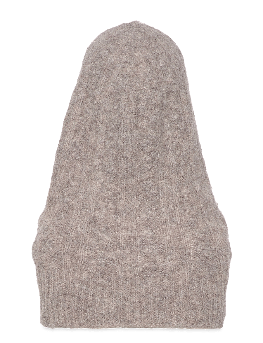 Object - OBJMILU CABLE KNIT BALACLAVA NOOS - balaclava - humus - 4
