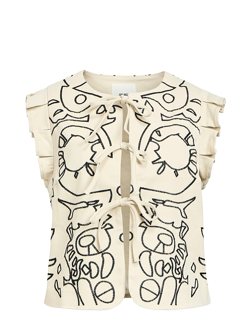 Object - OBJMAPLE WAISTCOAT CC2 SS - Ärmlösa blusar - sandshell - 0