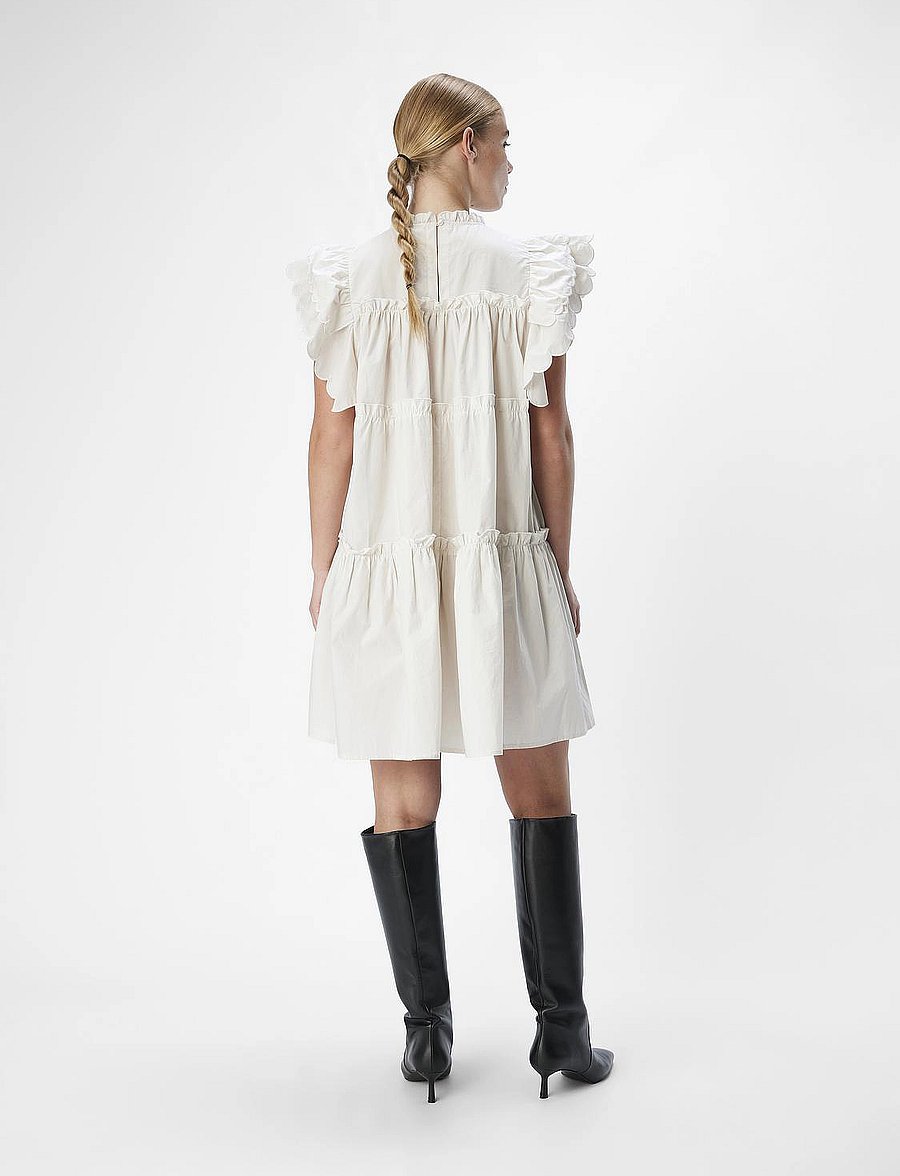 Object - OBJHOPE S/L DRESS REP - konfirmation - white sand - 2