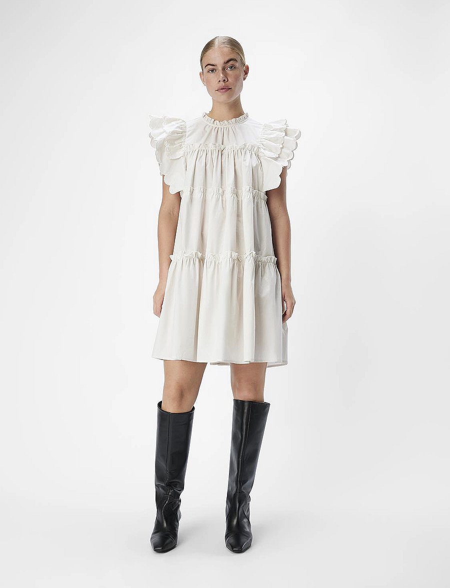 Object - OBJHOPE S/L DRESS REP - konfirmation - white sand - 4
