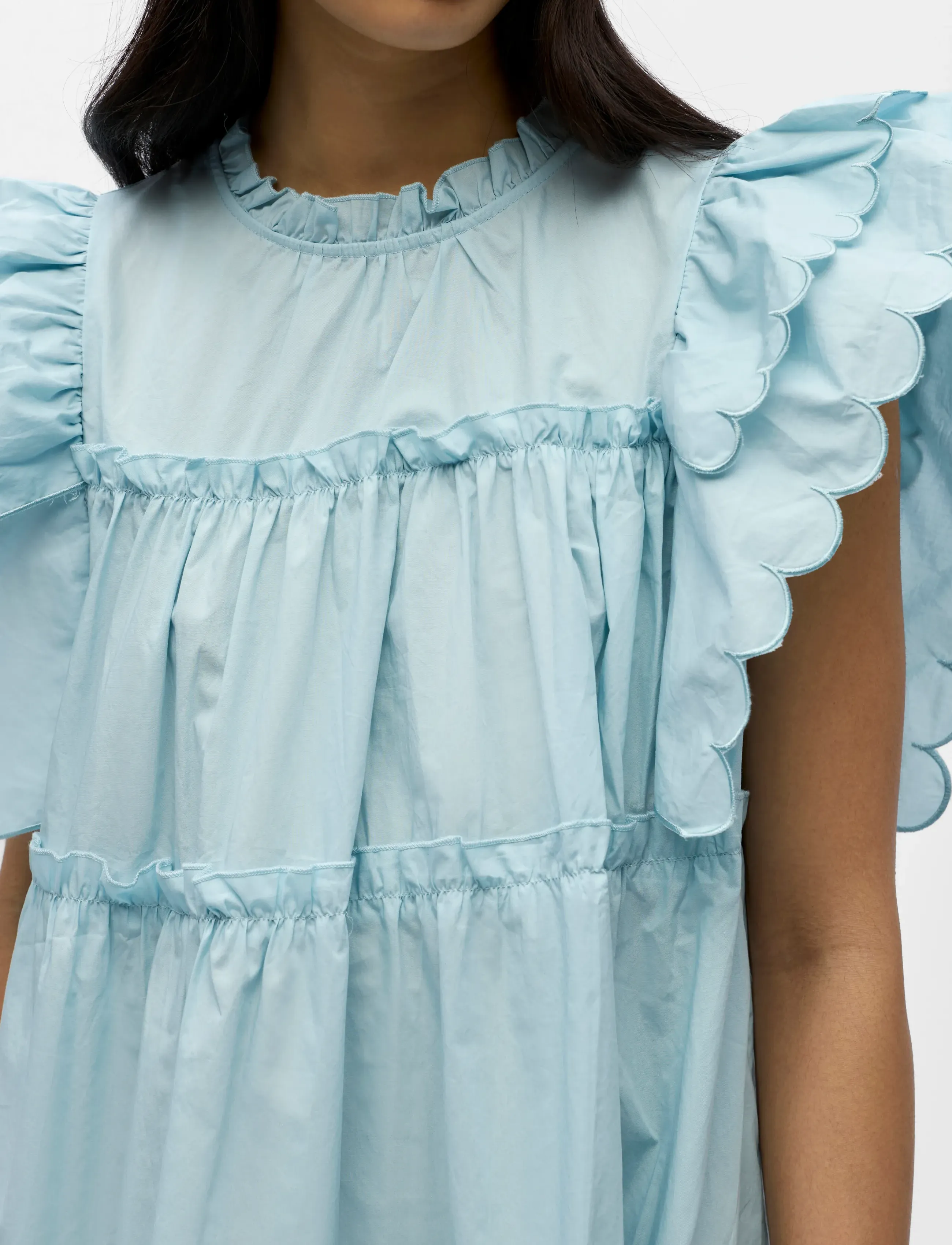 Object - OBJHOPE S/L DRESS REP - kurze kleider - winter sky - 3
