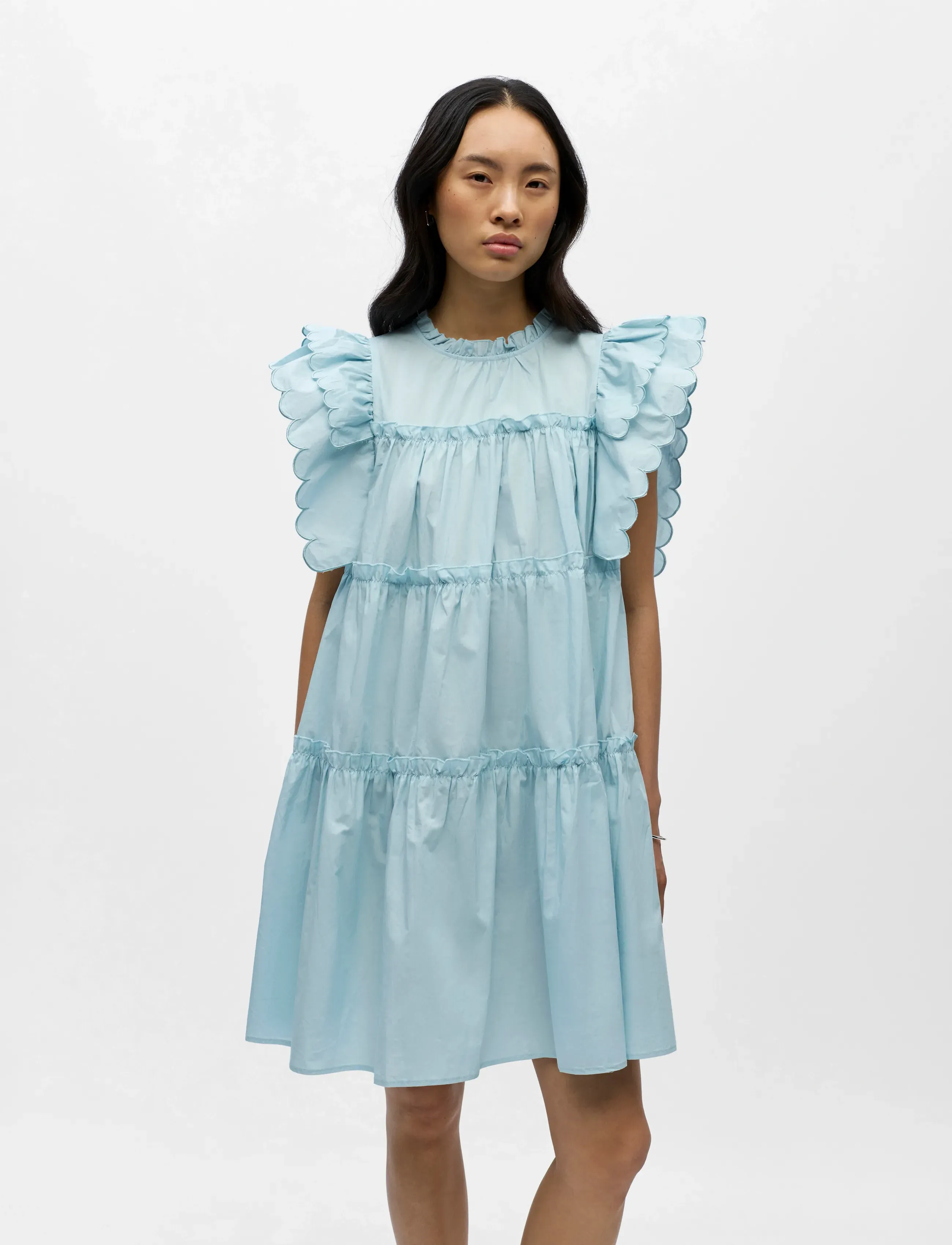 Object - OBJHOPE S/L DRESS REP - kurze kleider - winter sky - 4