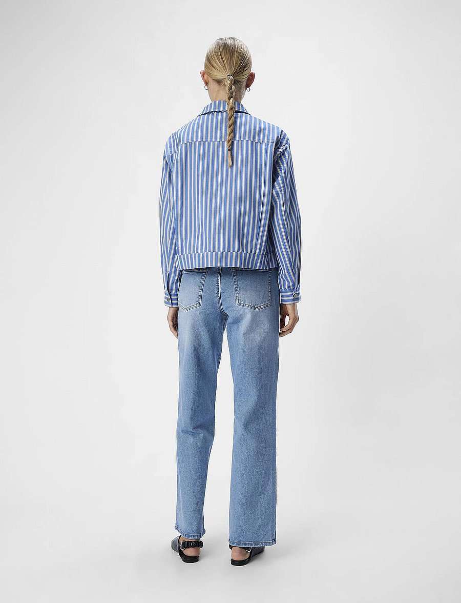 Object - OBJSOLA RE LS TWILL SHIRT E OTT - krekli ar garām piedurknēm - lapis blue - 3