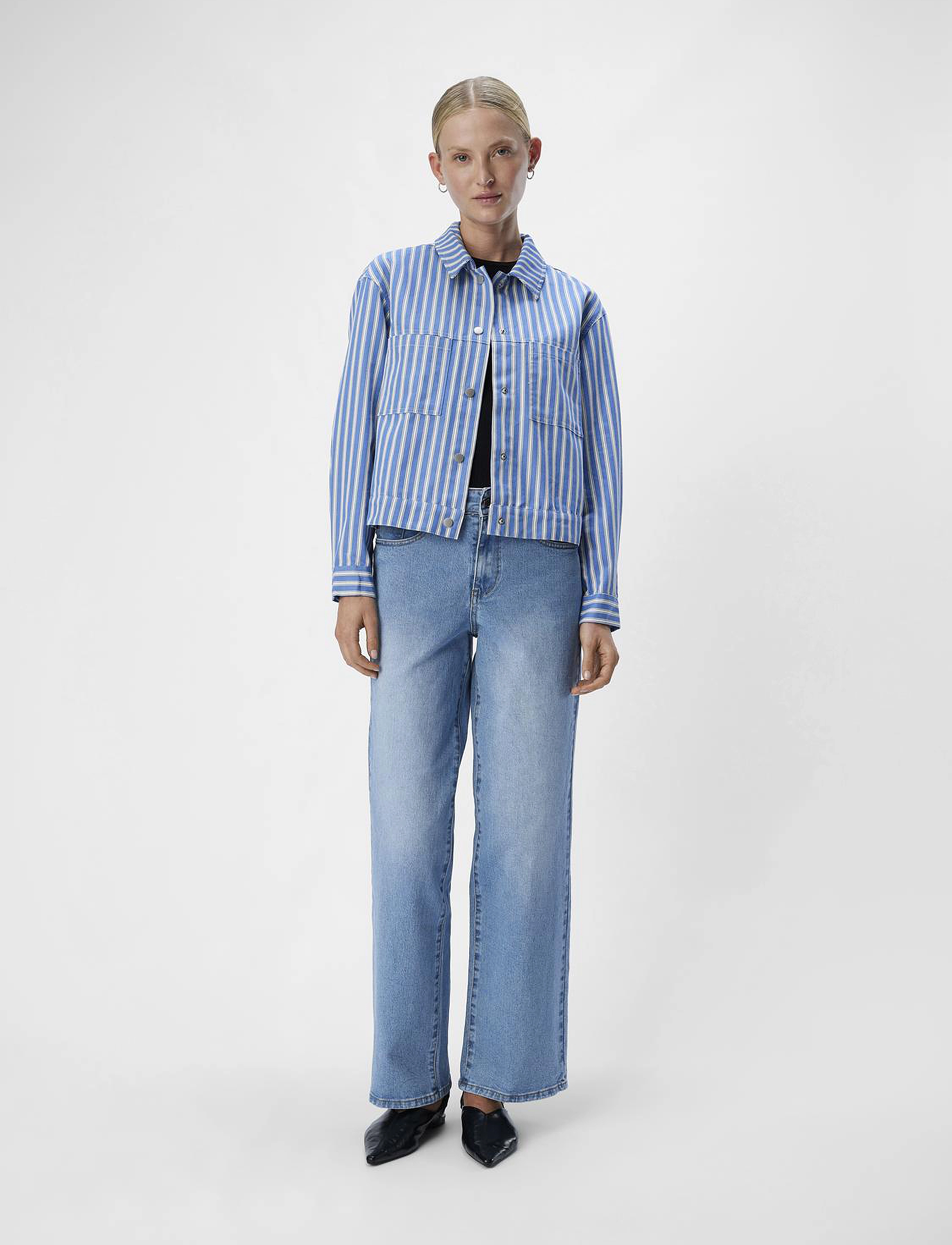 Object - OBJSOLA RE LS TWILL SHIRT E OTT - long-sleeved shirts - lapis blue - 4