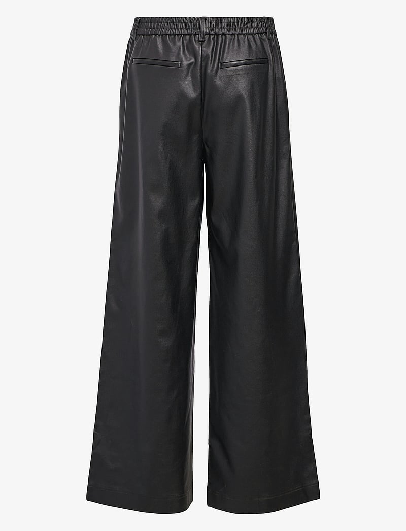 Object - OBJMELBA LISA WIDE COATED PANT NOOS - læderbukser - black - 2