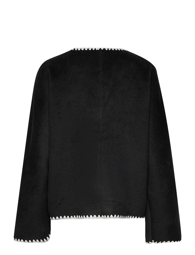 Object - OBJLOLA LS LO JACKET E AU DIV - wolljacken - black - 1