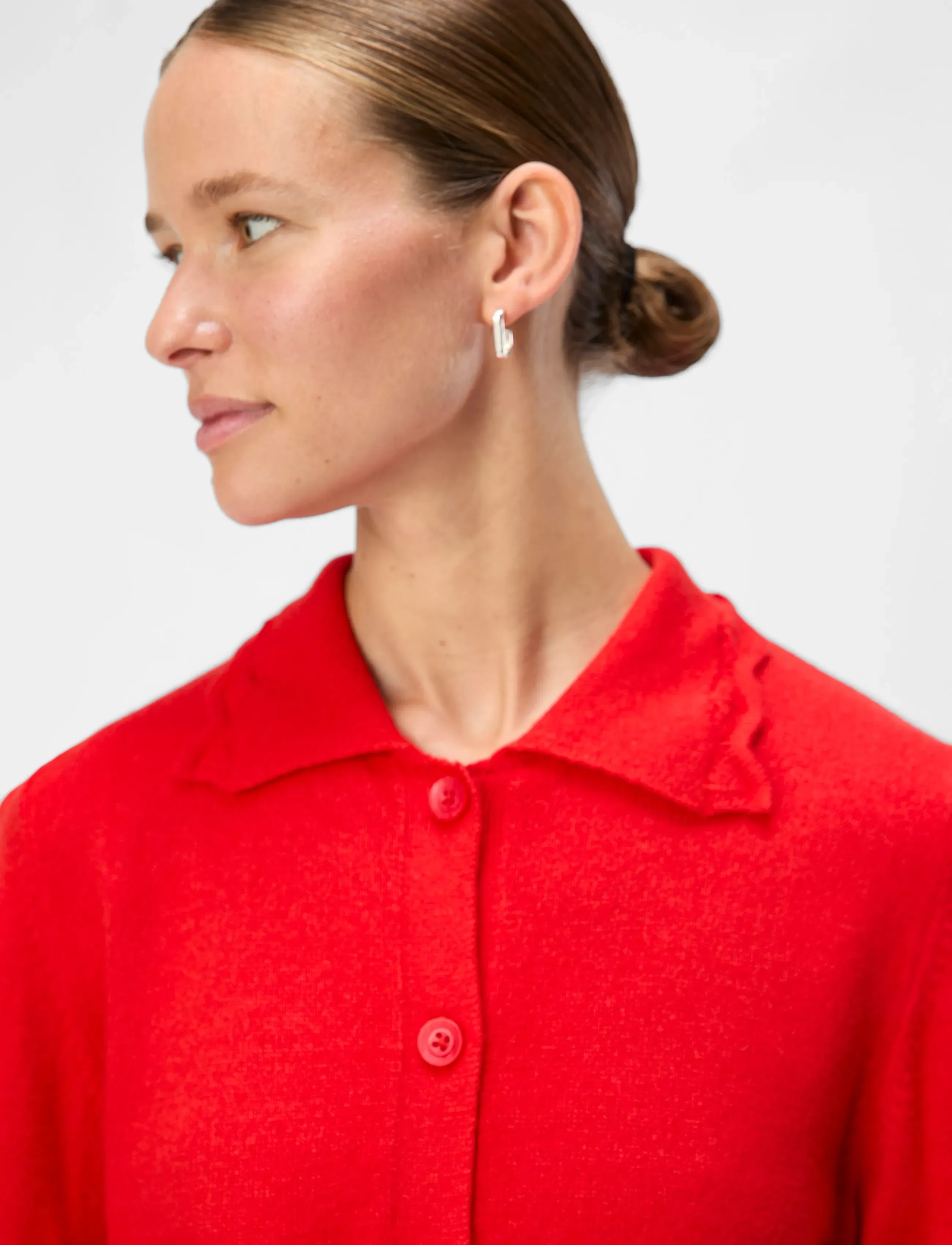 Object - OBJLENE LS RE CARDIGAN E AU 24 - susegamieji megztiniai - flame scarlet - 4