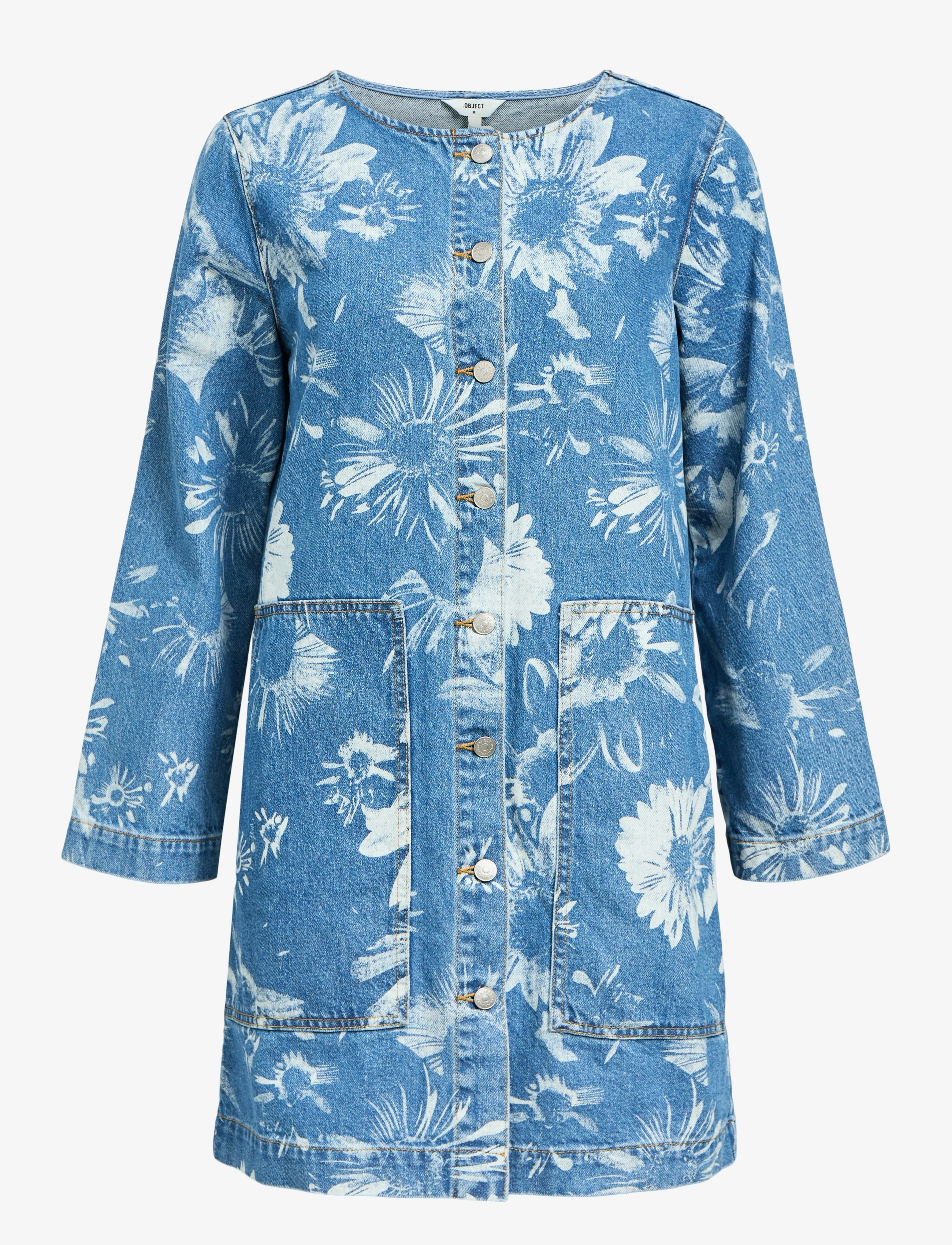 Object Objemel Lo L/S Denim Dress 137, XS, Dresses, Blau - Short Dress, Frauen