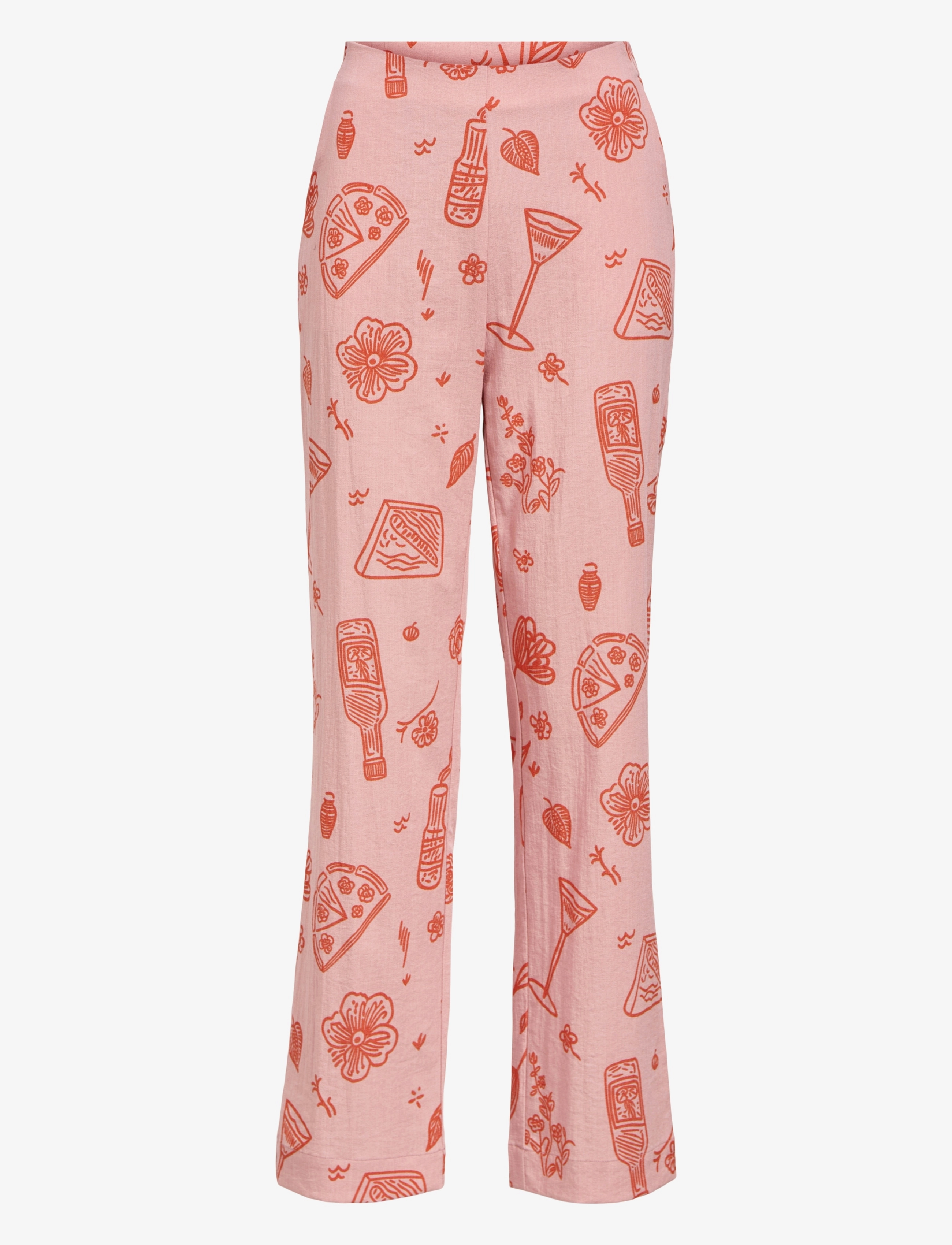 Object Objsage Hw Stright Pants 137, 38, Trousers, Rosa - Straight Leg, Frauen