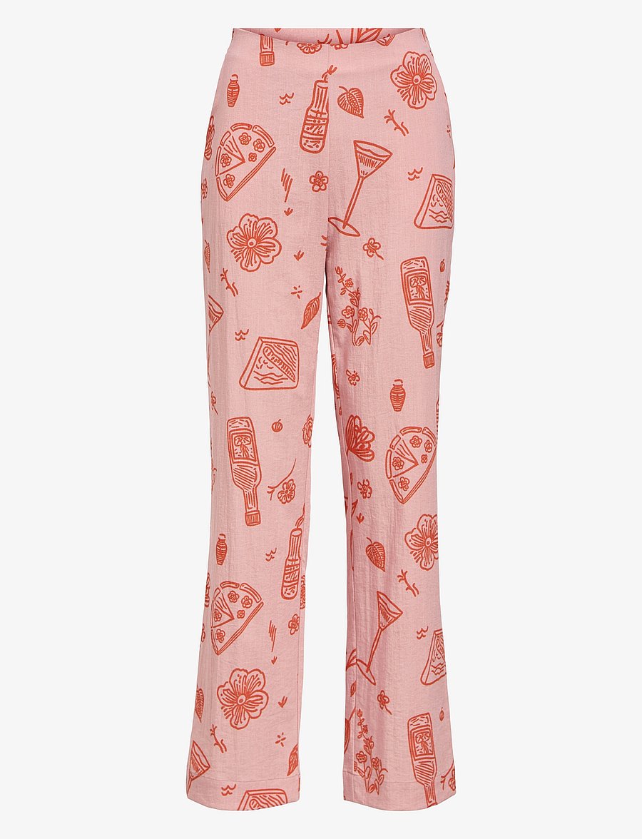 Object - OBJSAGE HW STRIGHT PANTS 137 - hose mit geradem bein - rose elegance - 0