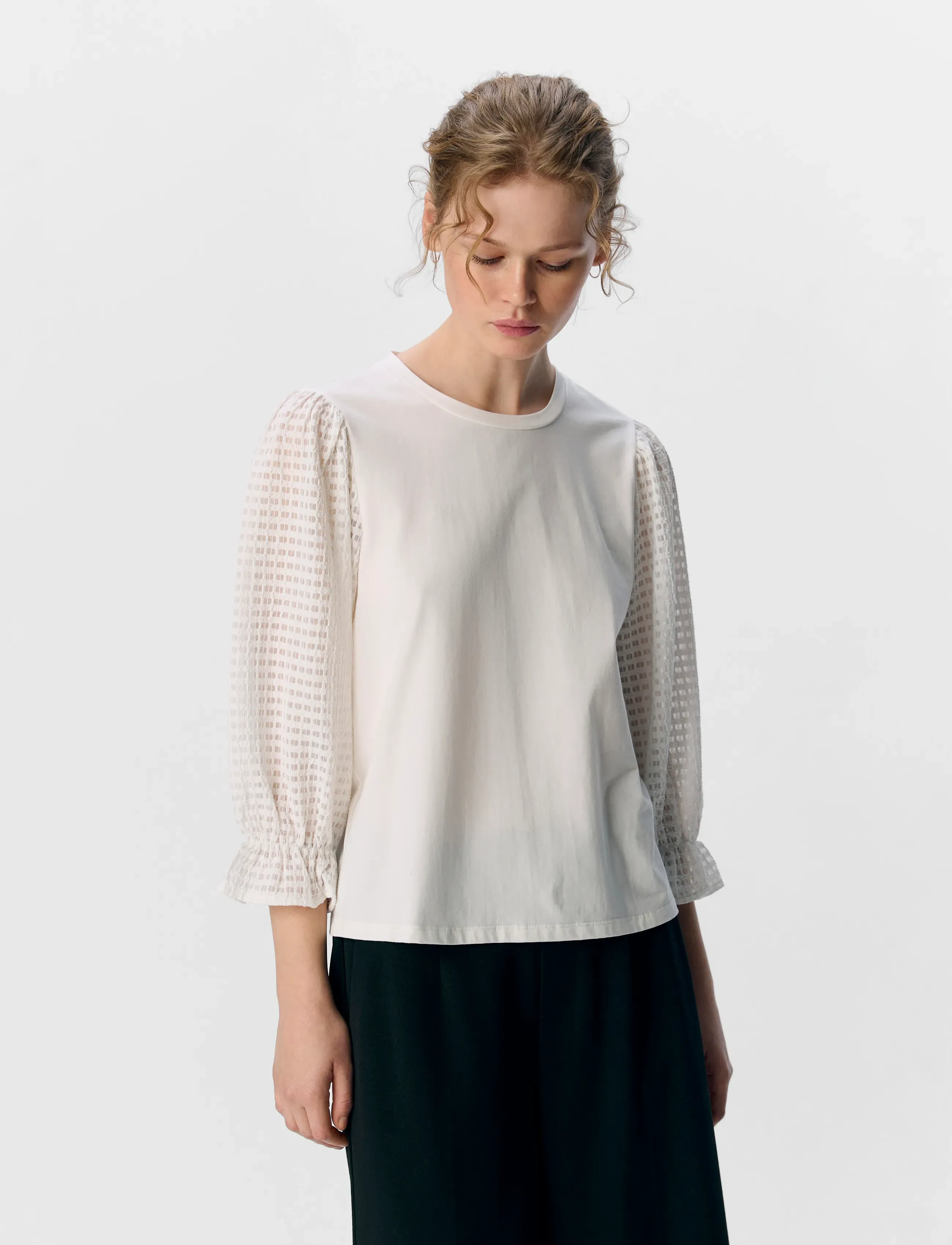 Object Objelia Lo 3/4 Top 137, XS, Blue, Bluser > Langærmede, Dame