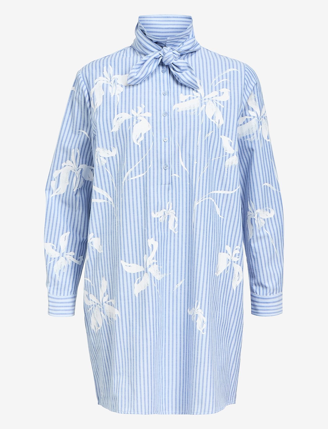 Object - OBJAIKO RE L/S SHORT DRESS 137 - skjortklänningar - brunnera blue - 0