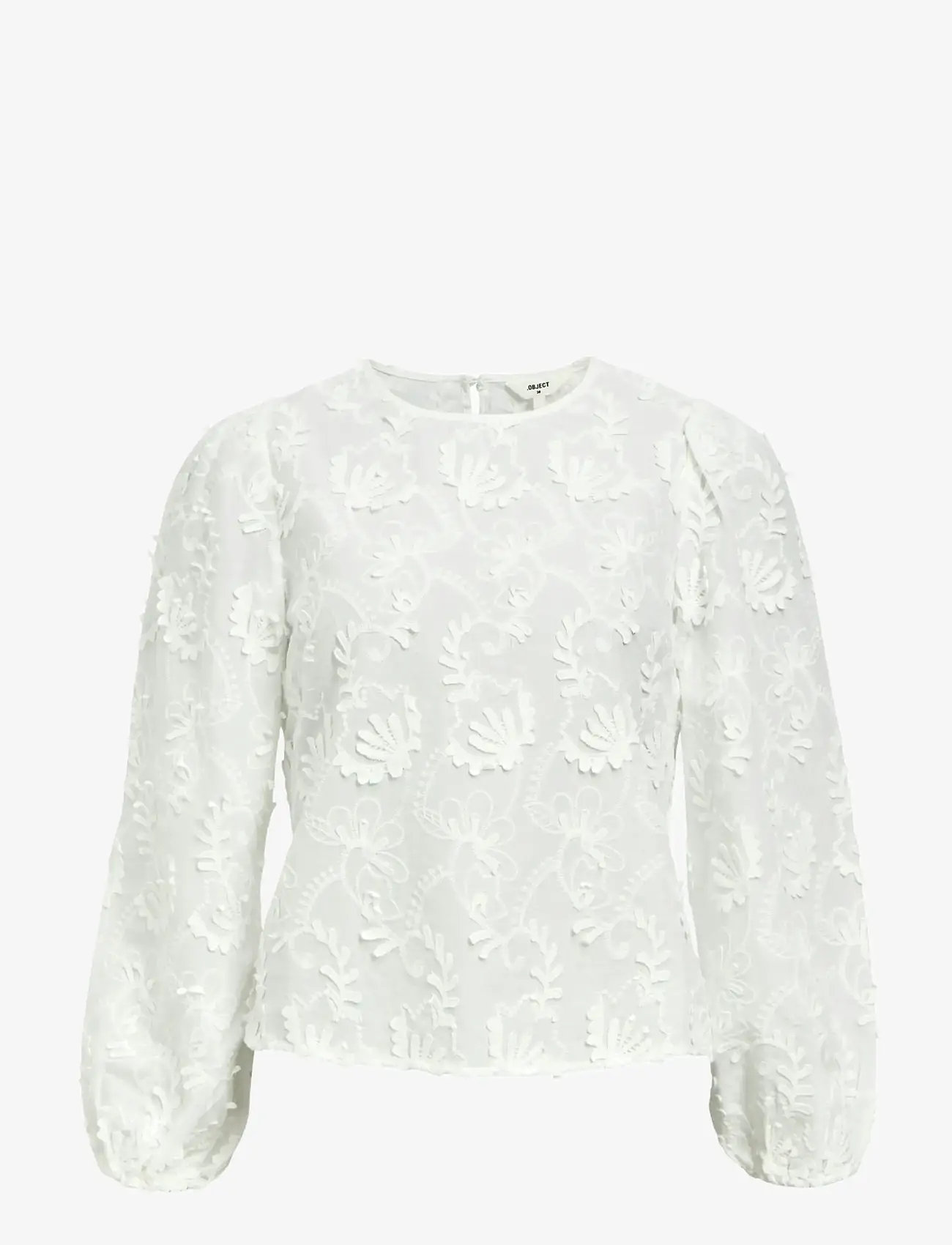 Object - OBJMYA RE L/S TOP NOOS - pikkade varrukatega pluusid - cloud dancer - 1