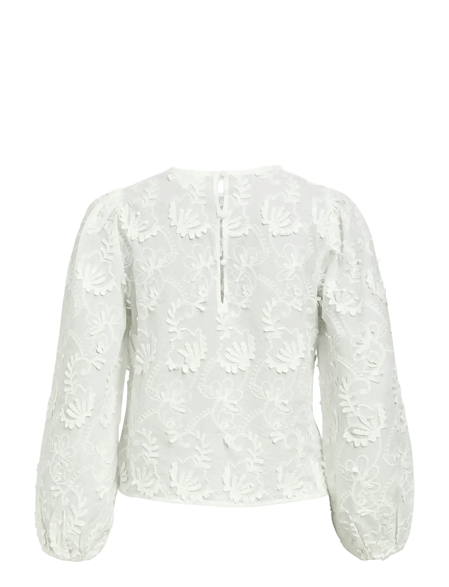 Object - OBJMYA RE L/S TOP NOOS - pikkade varrukatega pluusid - cloud dancer - 2