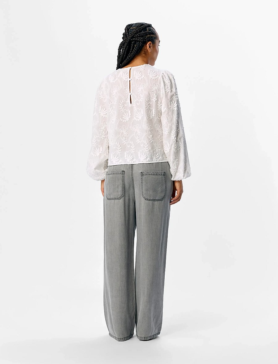 Object - OBJMYA RE L/S TOP NOOS - pikkade varrukatega pluusid - cloud dancer - 3