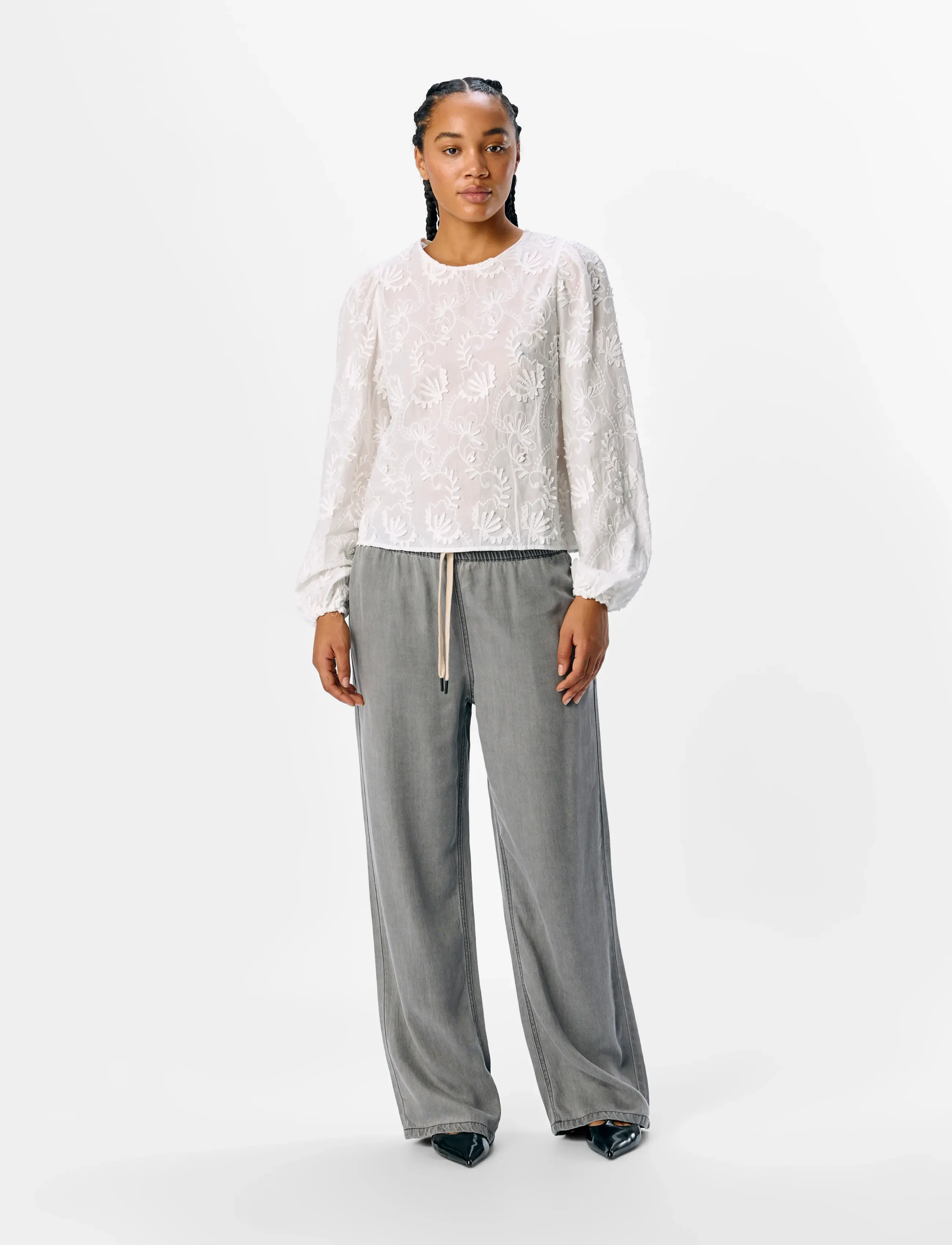 Object - OBJMYA RE L/S TOP NOOS - langerma blússur - cloud dancer - 5
