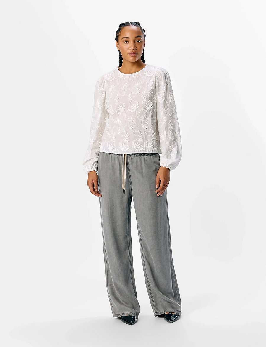 Object - OBJMYA RE L/S TOP NOOS - langärmelige blusen - cloud dancer - 5