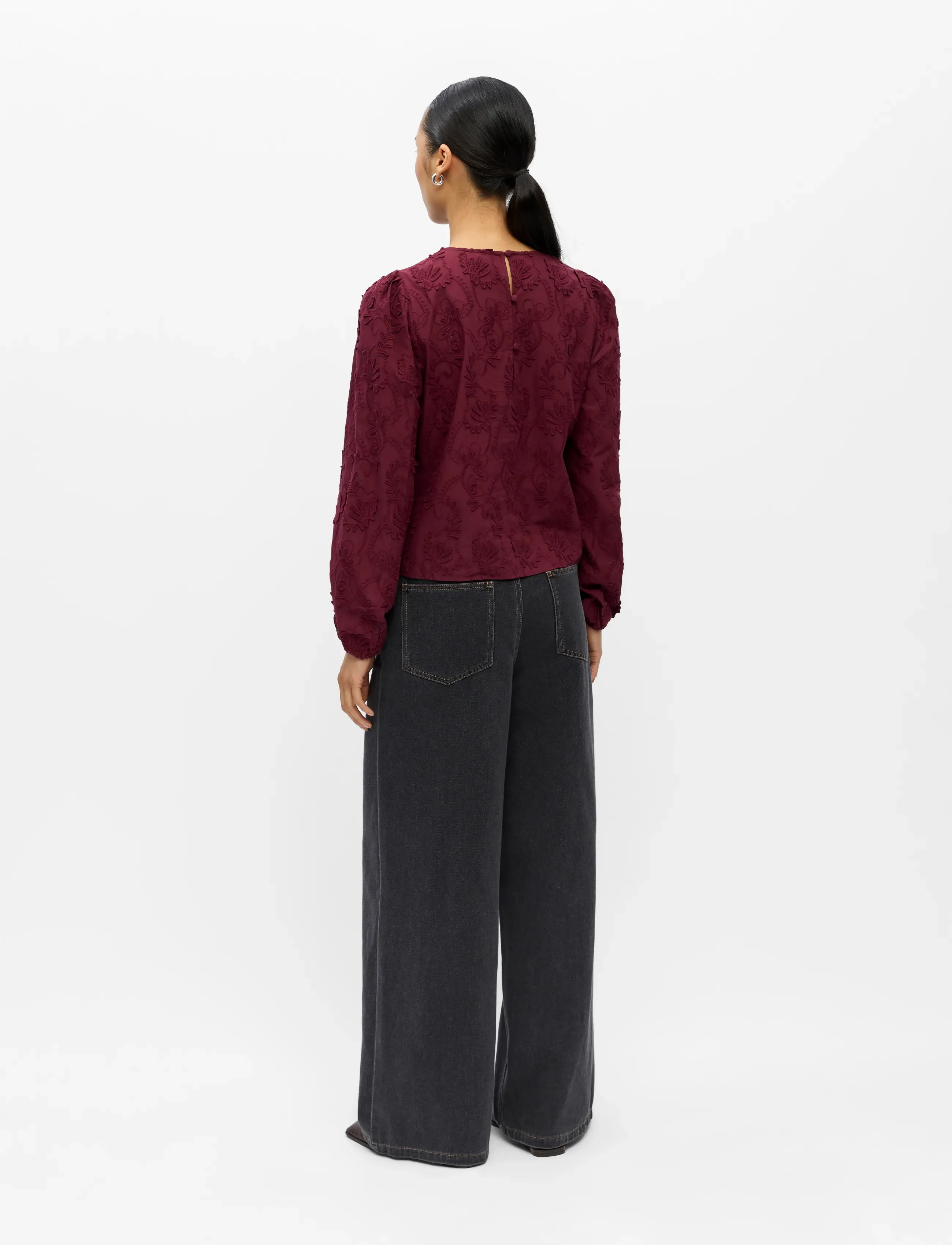 Object - OBJMYA RE L/S TOP NOOS - langärmelige blusen - windsor wine - 2