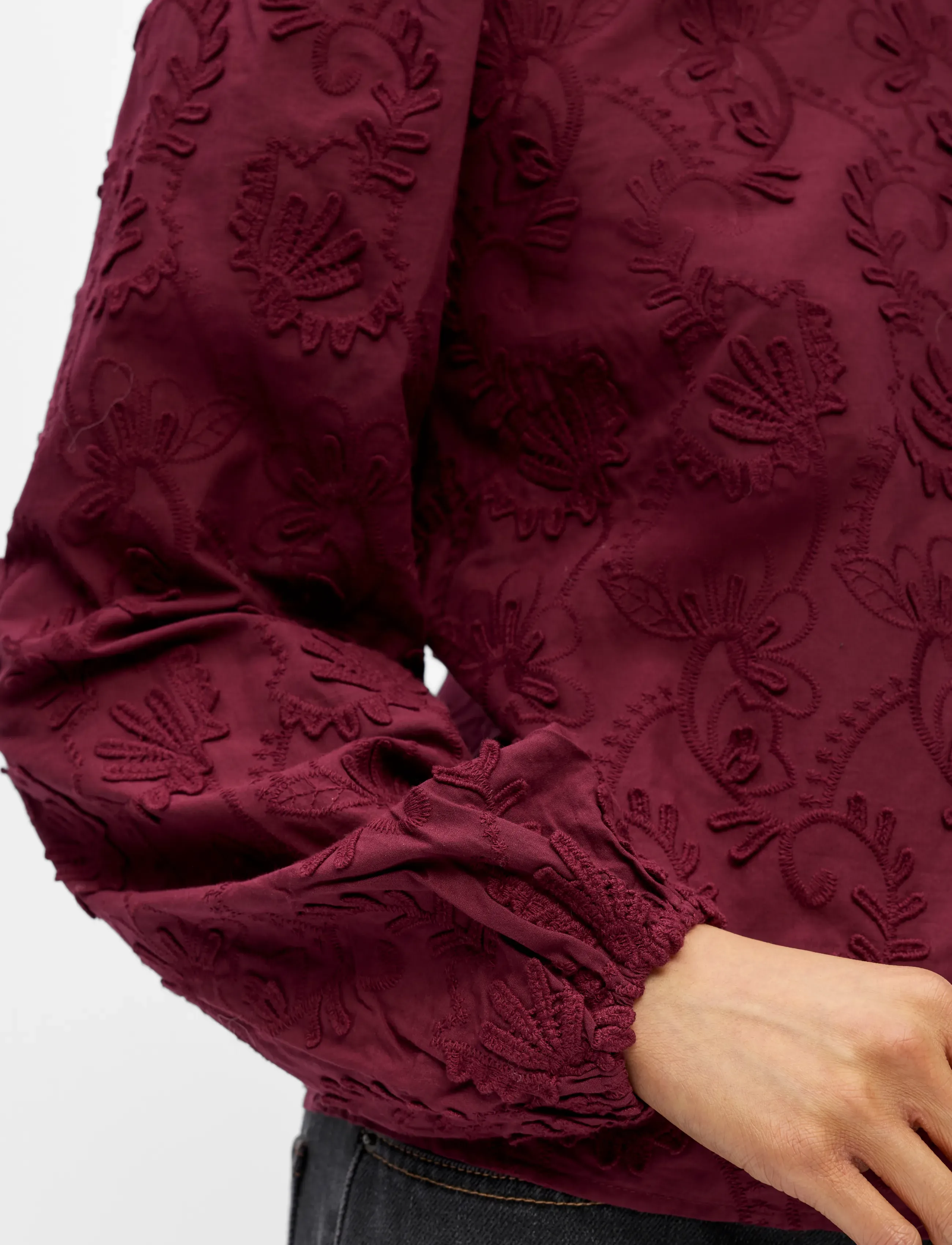 Object - OBJMYA RE L/S TOP NOOS - langärmelige blusen - windsor wine - 3