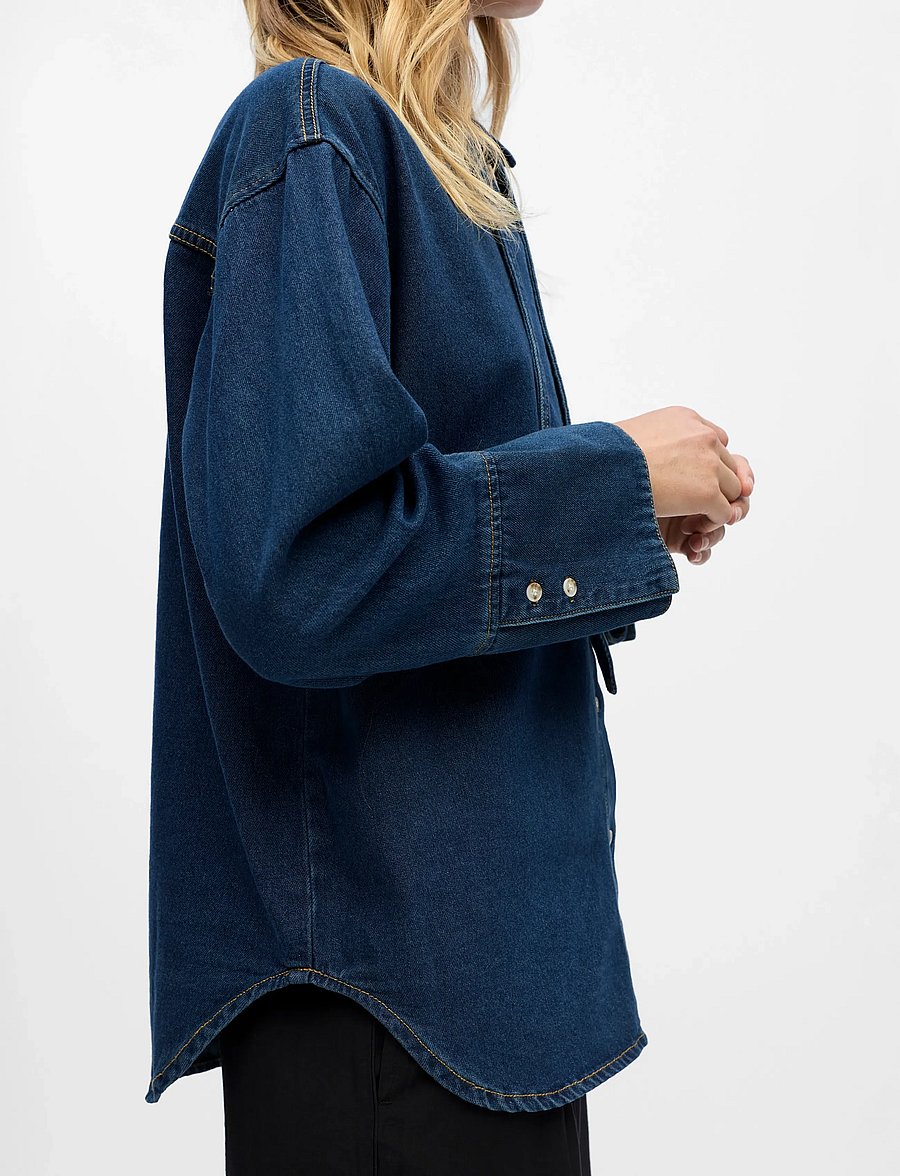 Object - OBJNEEL LO L/S DENIM SHIRT REP - denimskjorter - dark blue denim - 5