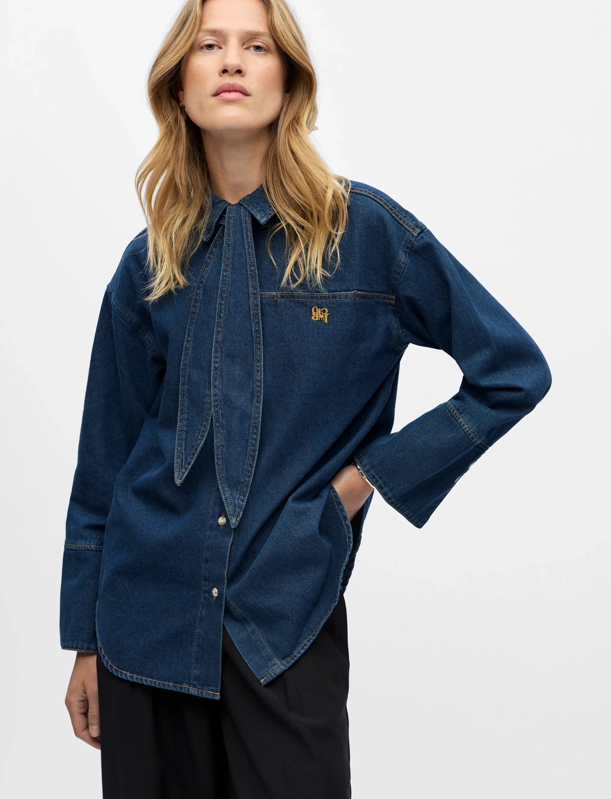 OBJECT Objneel Lo L/S Denim Shirt Rep skjortor dam – bild 6